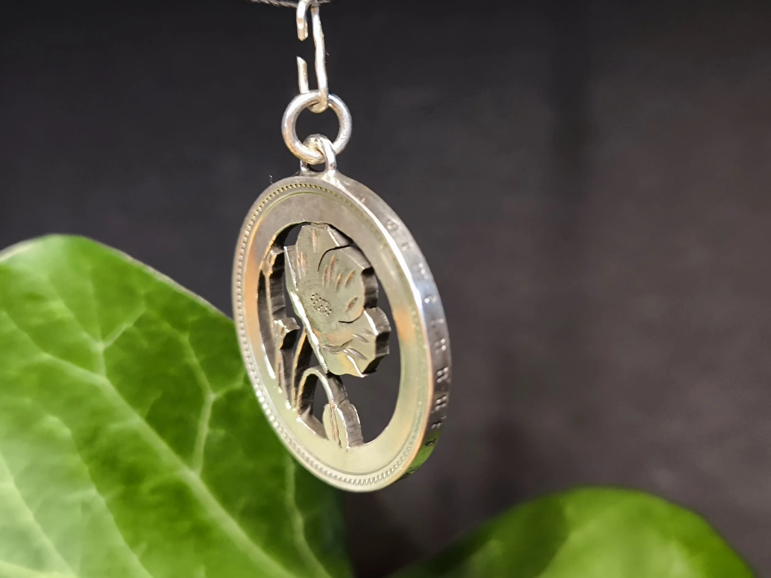 Mohnblume, Silberanhänger, Silberschmiede-Eigen-Art