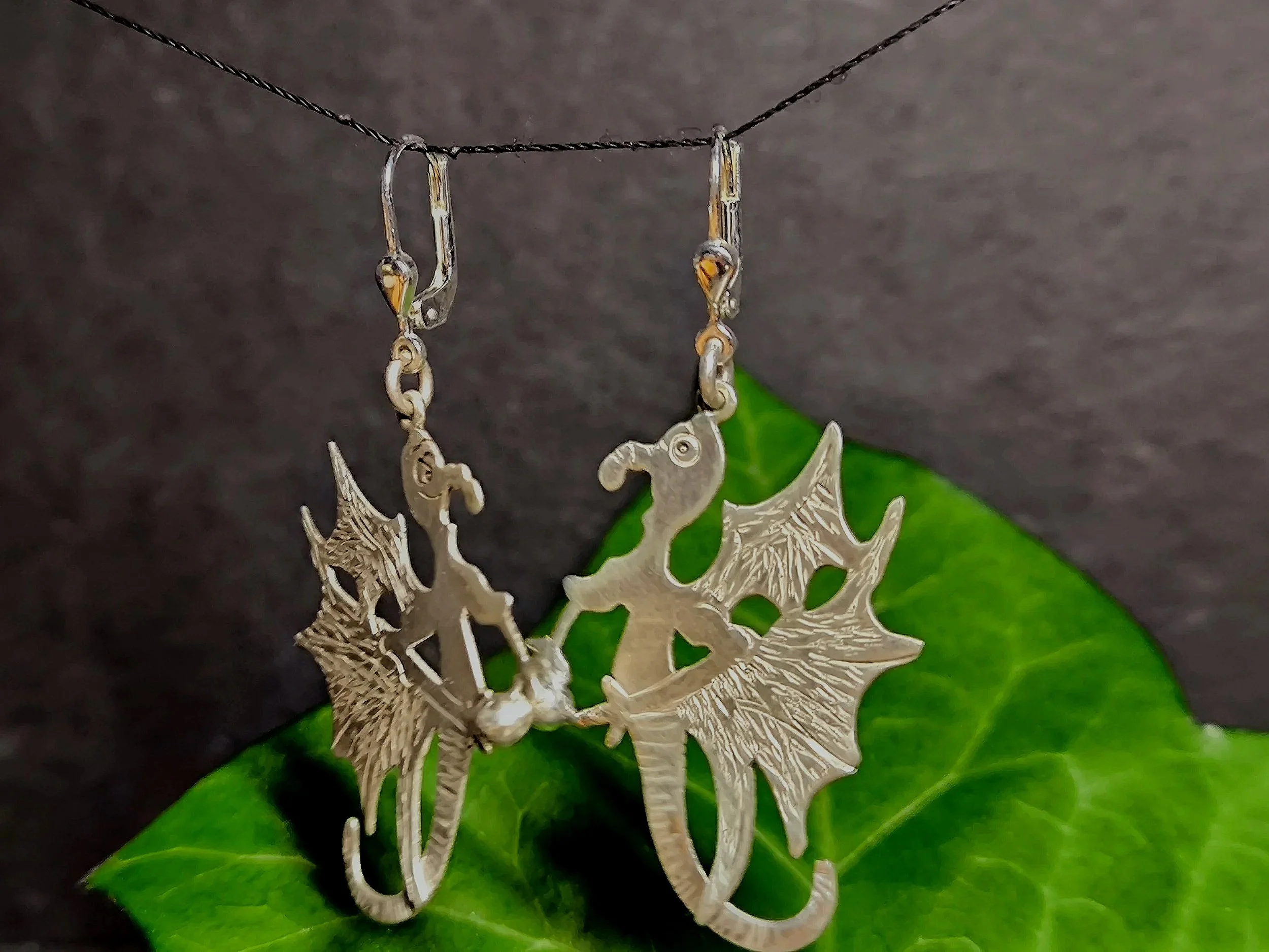 Fabelwesen, Ohrhänger, Drache, Silber, Unikatschmuck