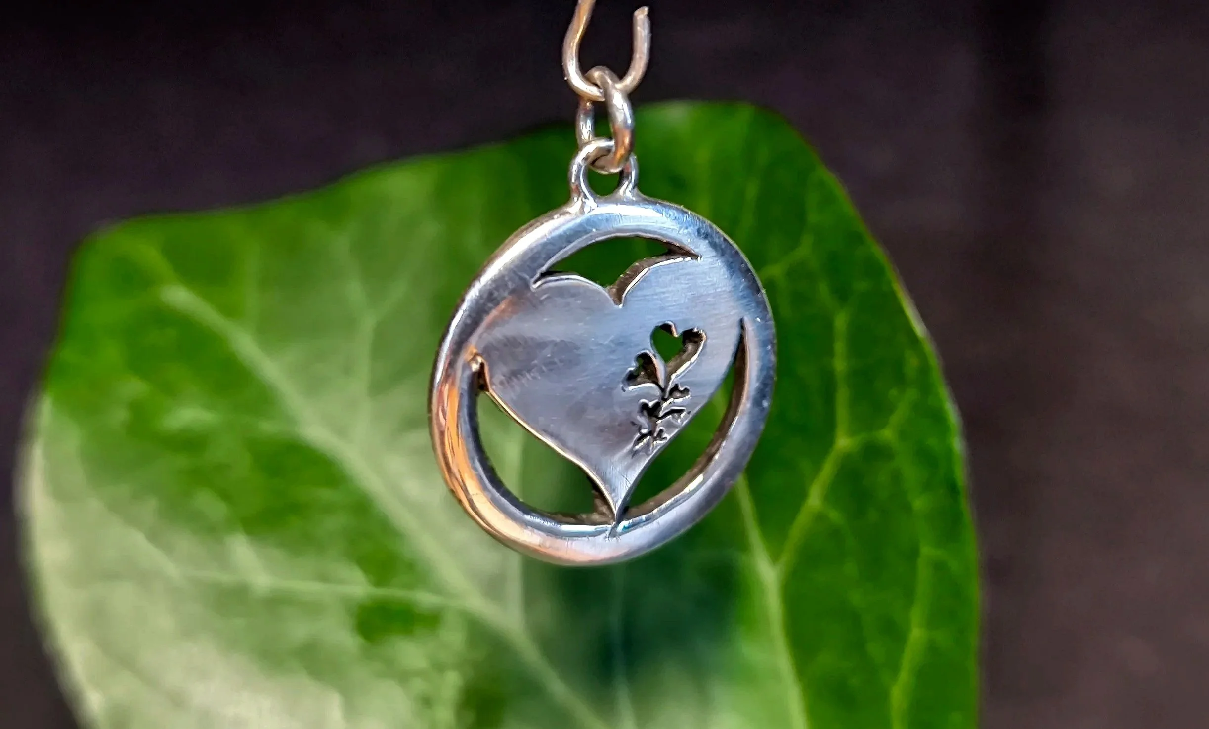 Silberherzen, Kettenanhänger Valentinstag