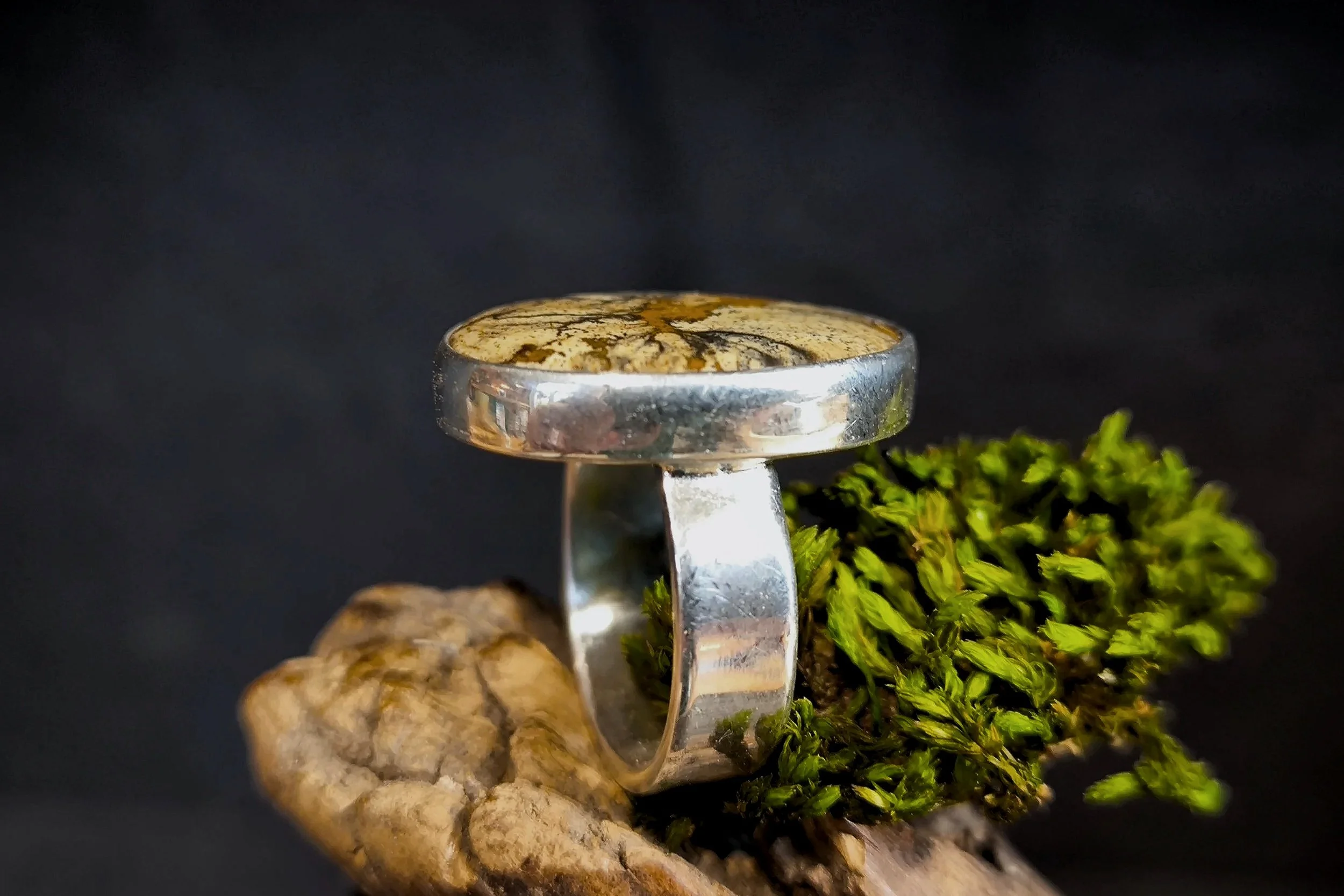 Ozean-Jaspis Silberring, Silberschmiede-Eigen-Art