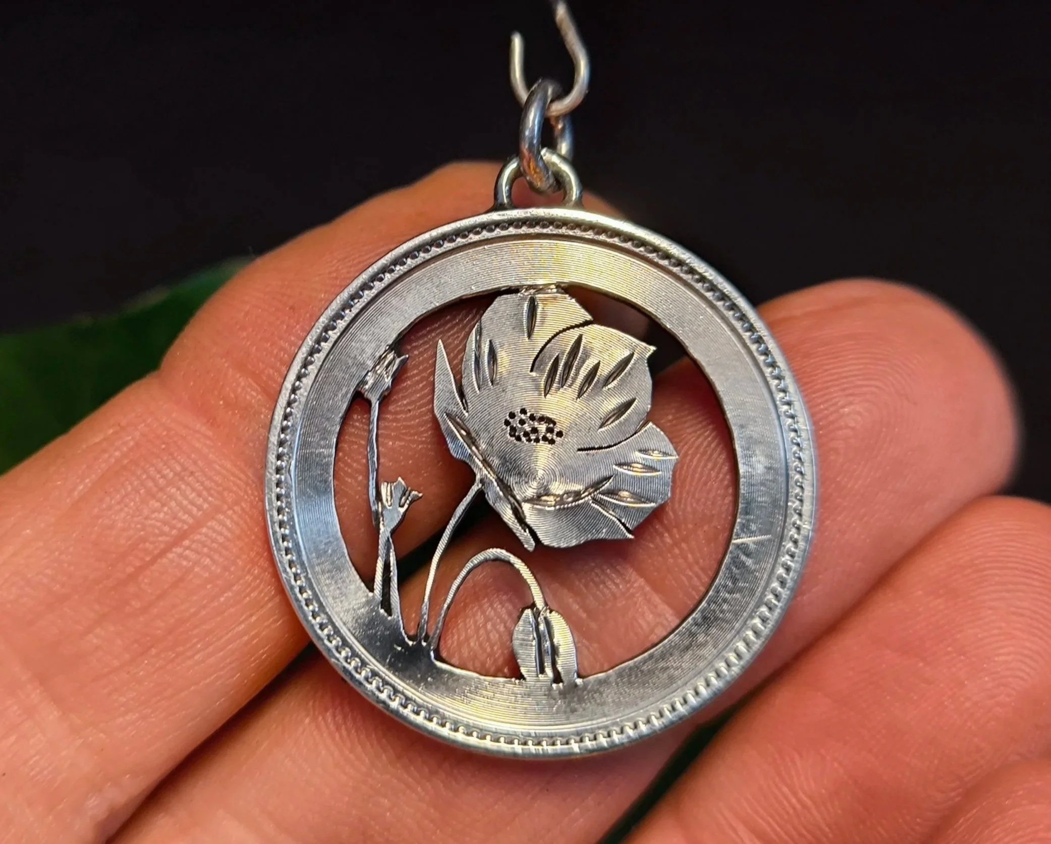 Mohnblume, Silberanhänger, Silberschmiede-Eigen-Art