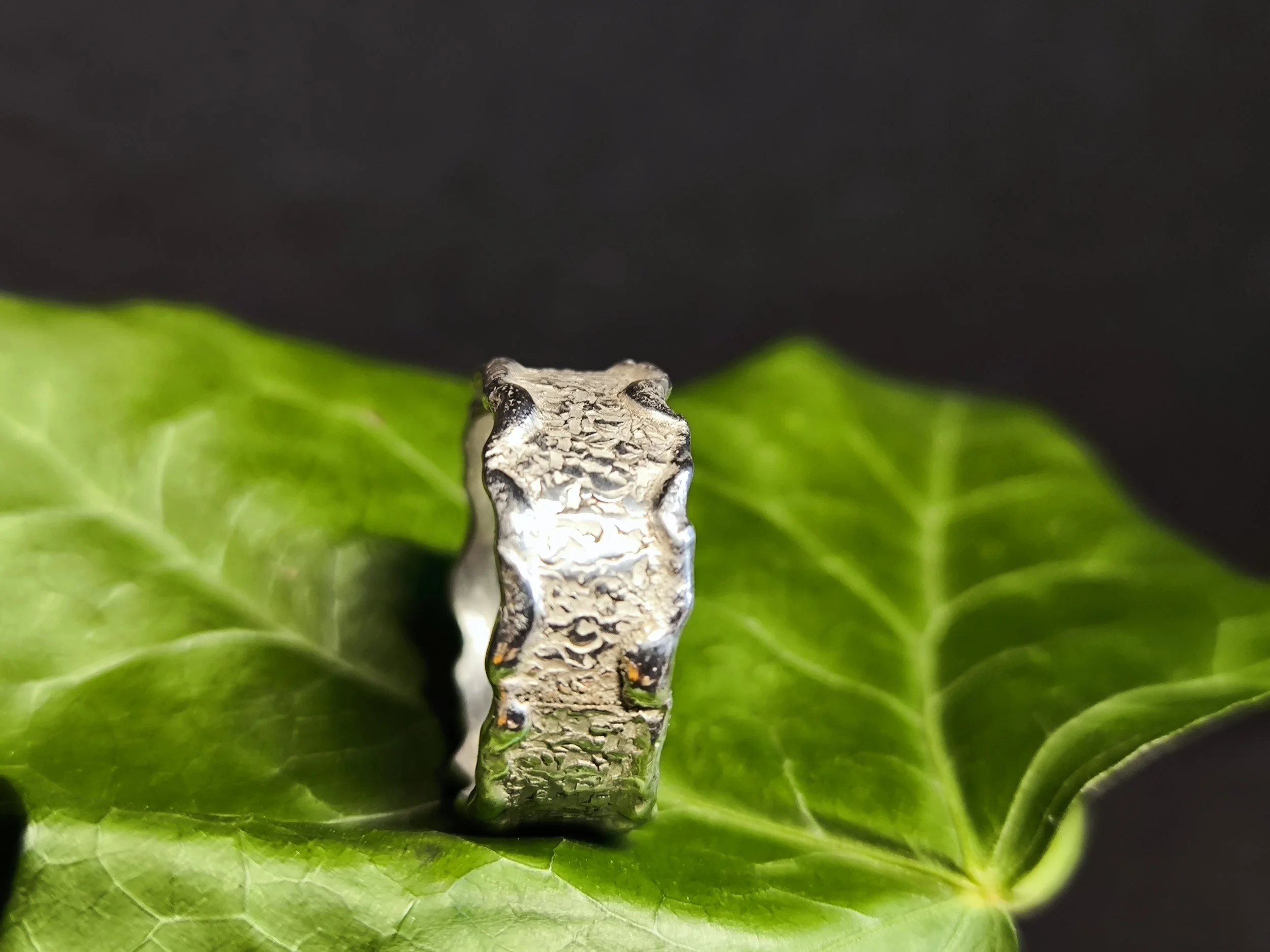 Silberring mit Anschmelztechnik, Unikat