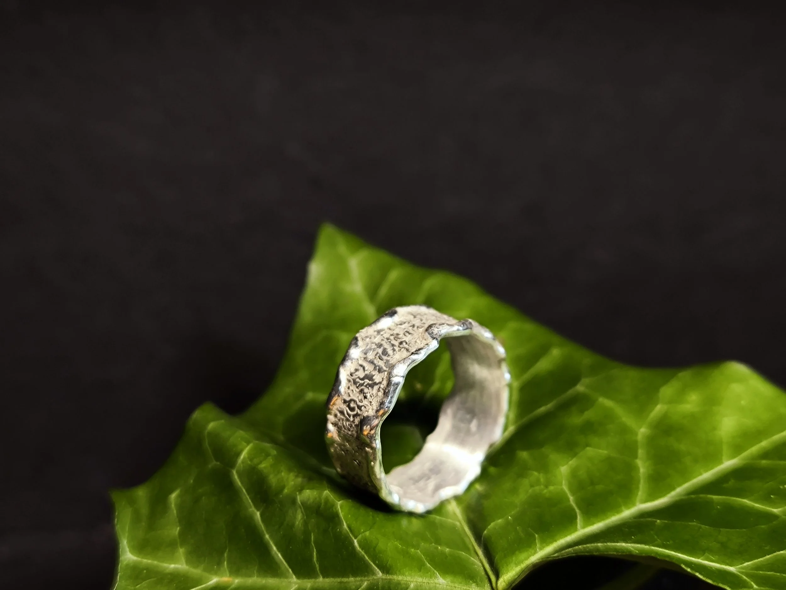 Silberring mit Anschmelztechnik, Unikat