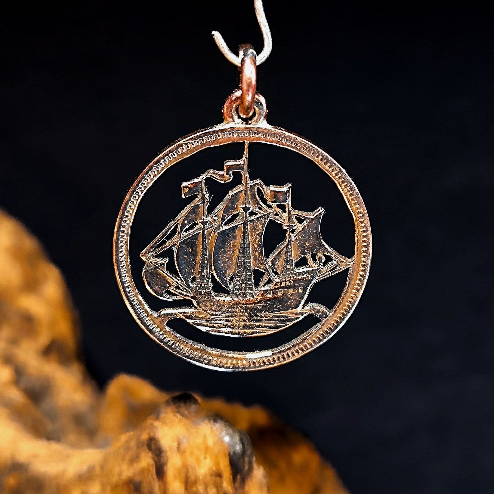 Kettenanhänger Segelschiff Half Penny