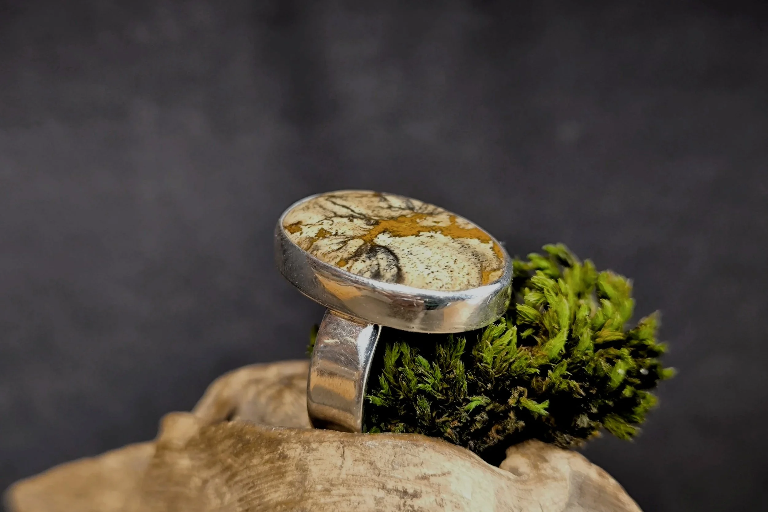 Ozean-Jaspis Silberring, Silberschmiede-Eigen-Art