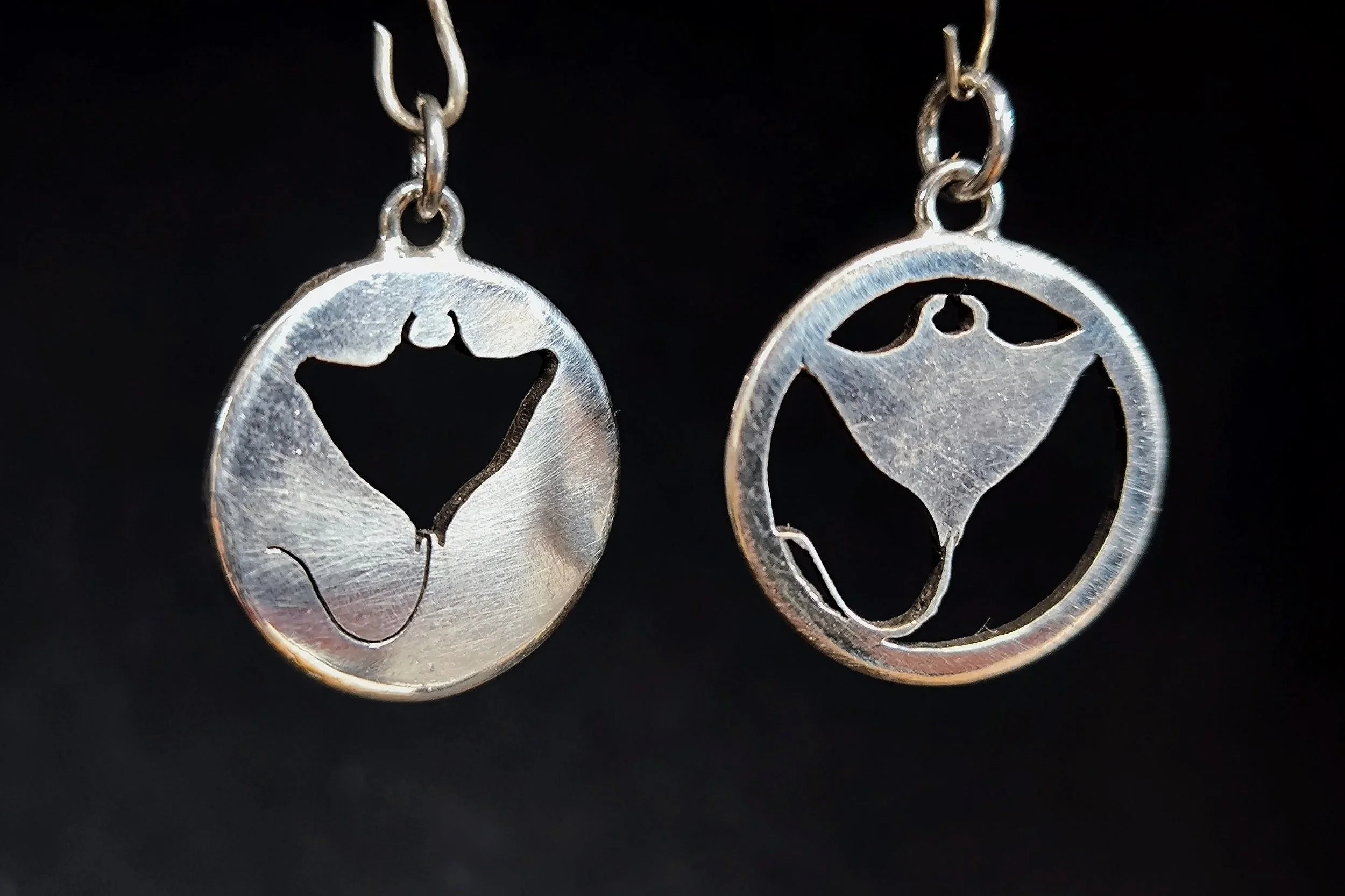 Rochen, Kettenanhänger, Unikat, Silber