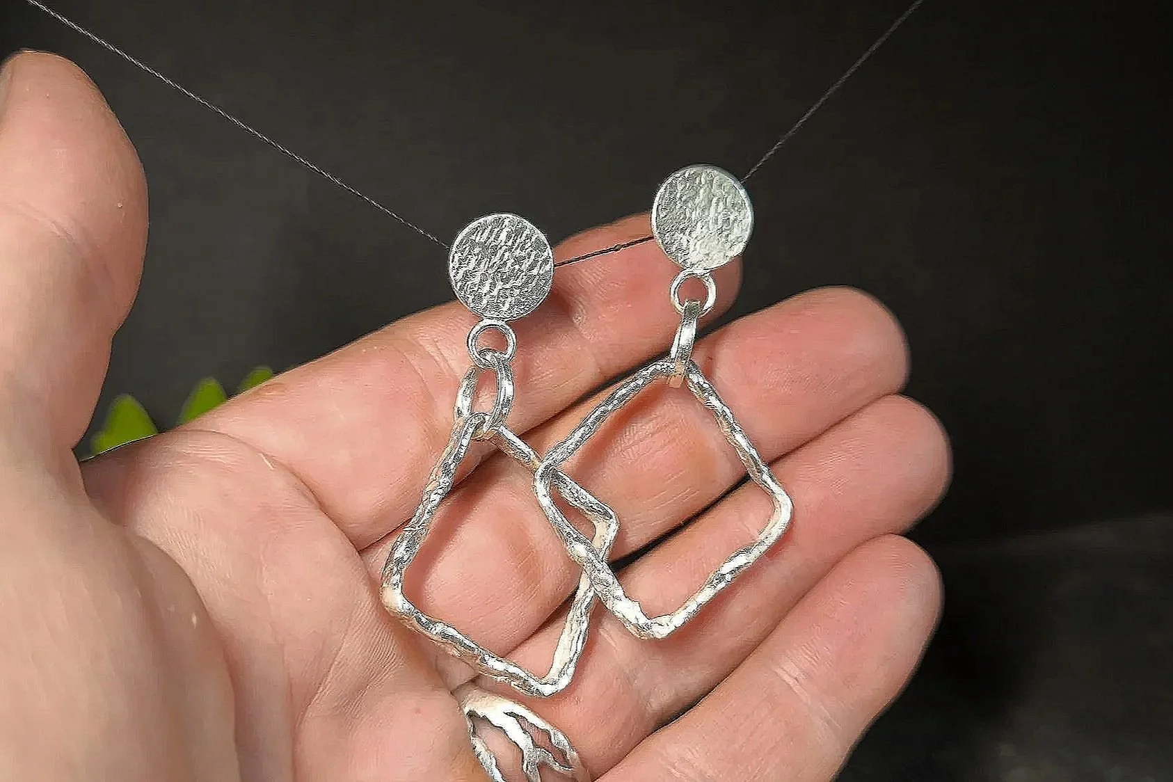 Extravagante Ohrhänger aus Silber, Unikatschmuck