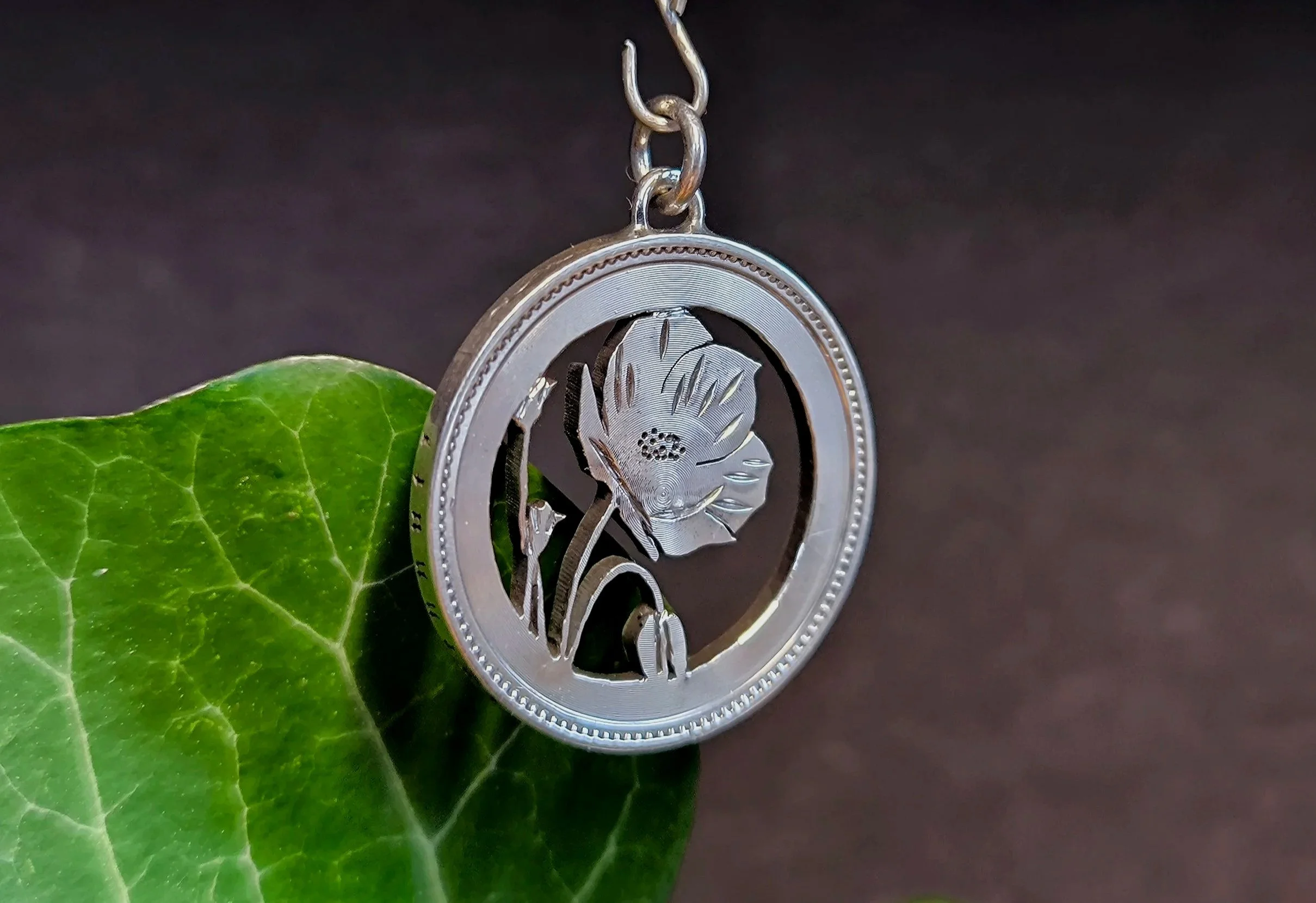 Mohnblume, Silberanhänger, Silberschmiede-Eigen-Art