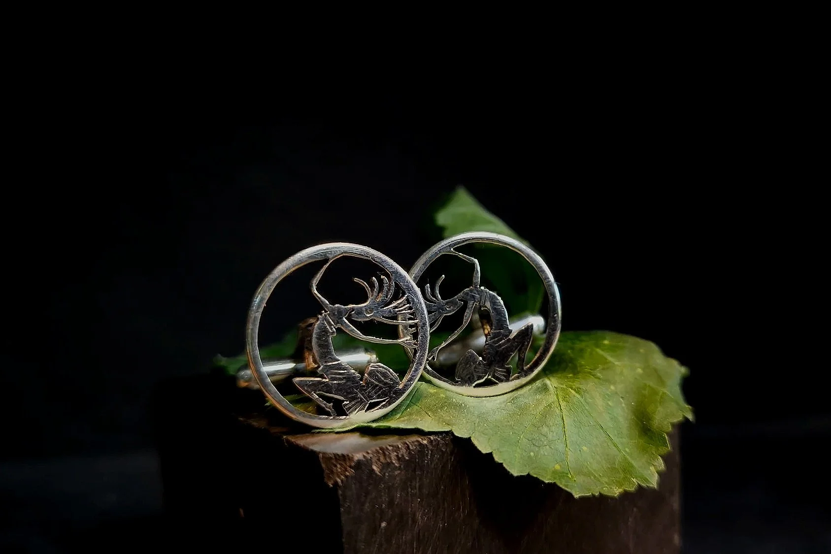 Manschettenknöpfe, Silber, Trommler, Unikat