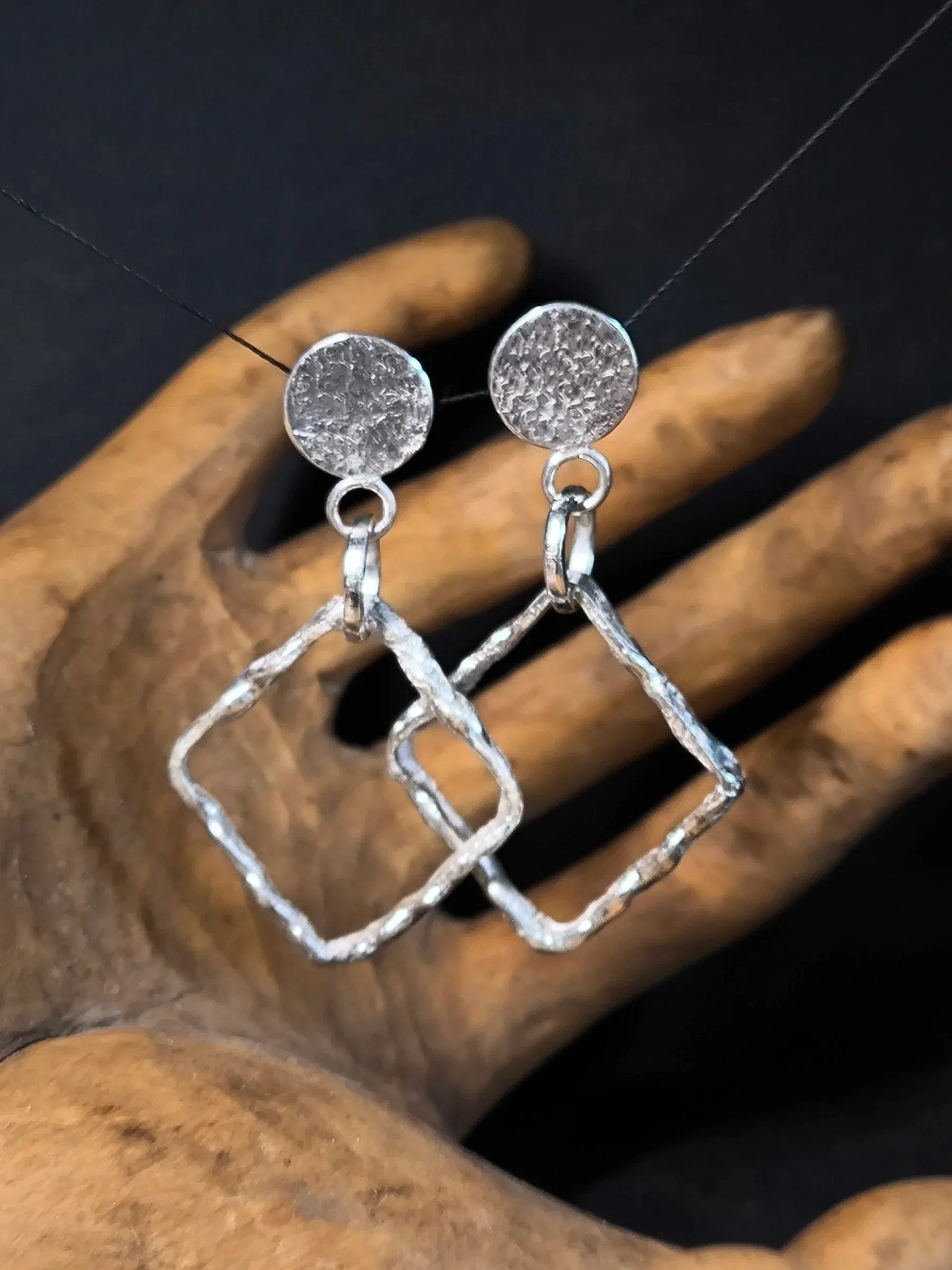 Extravagante Ohrhänger aus Silber, Unikatschmuck