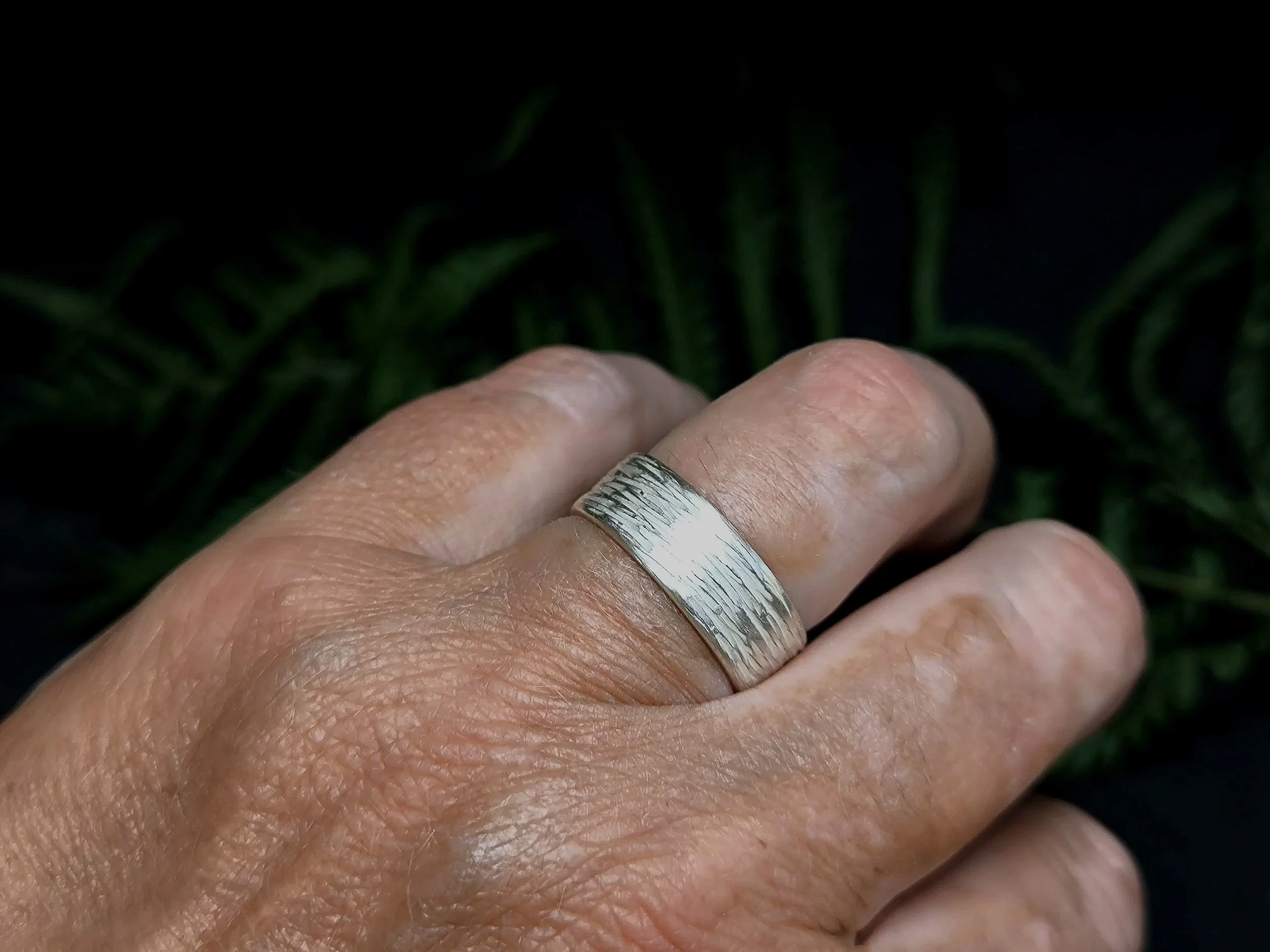 Handgeschmiedete Paar Ringe aus Silber
