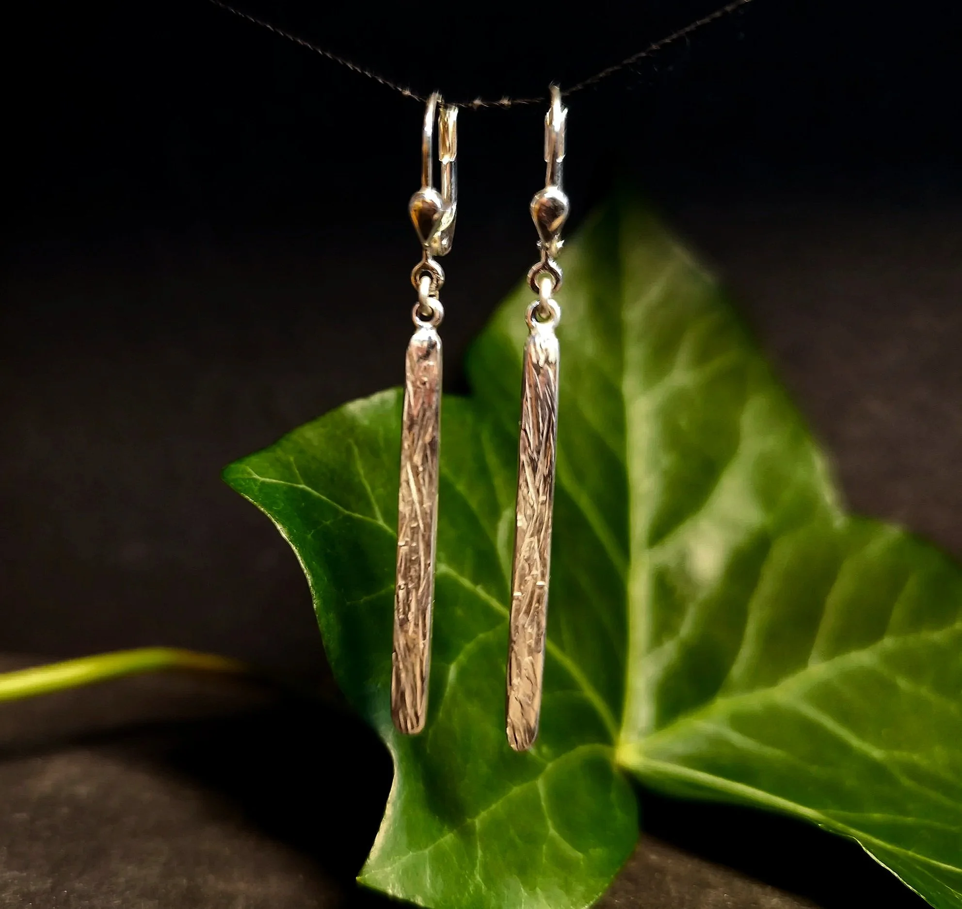 Silberohrhänger, Stäbchen, Unikat