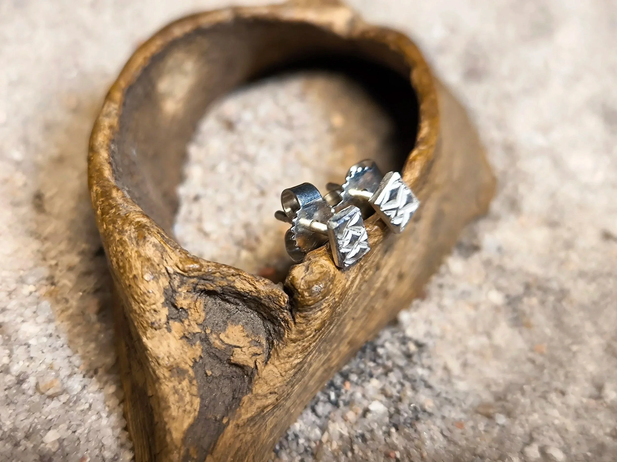 Ohrstecker Silber, handgemacht, Unikat