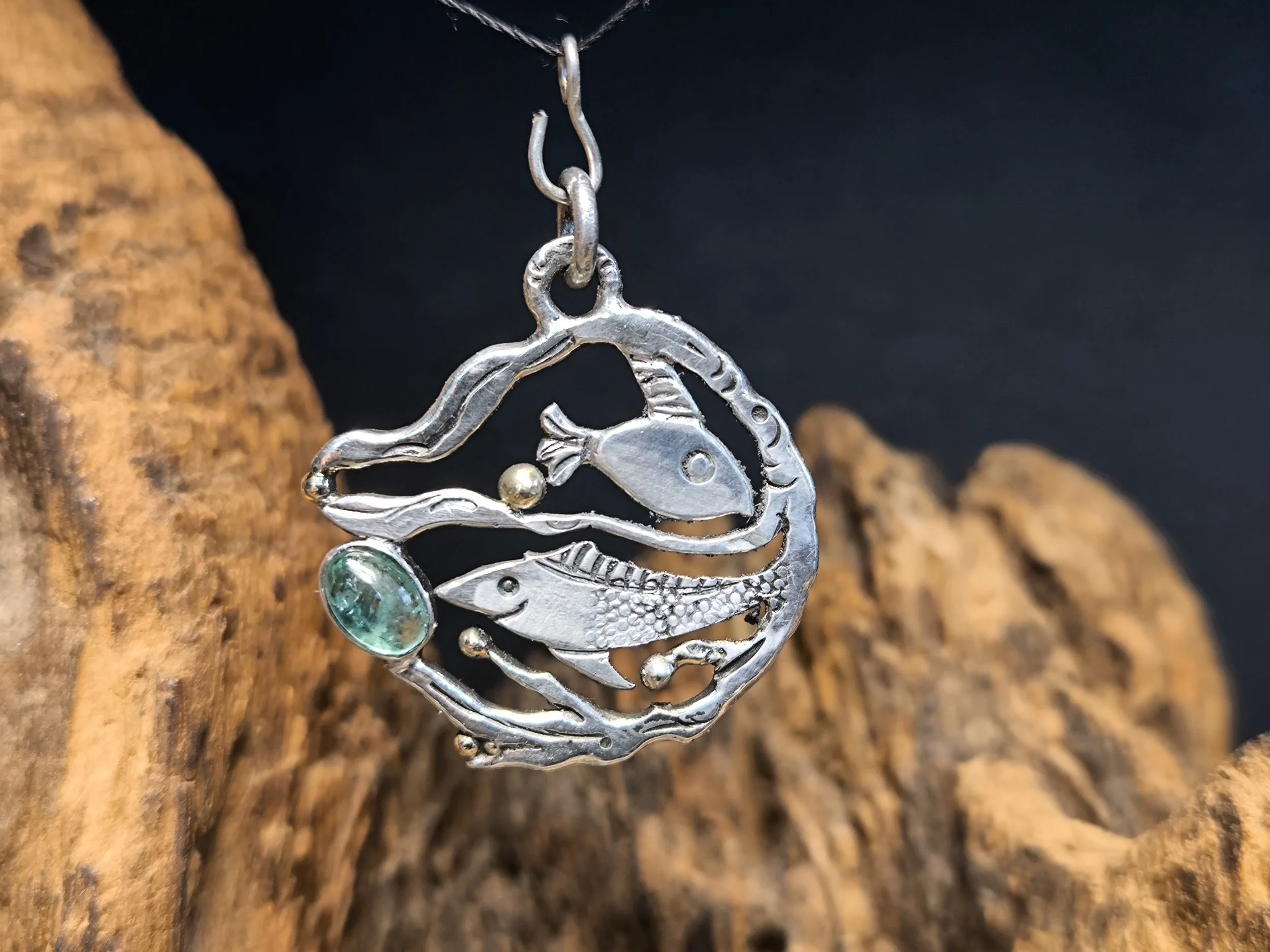 Sternzeichen Fisch, Kettenanhänger, Silber