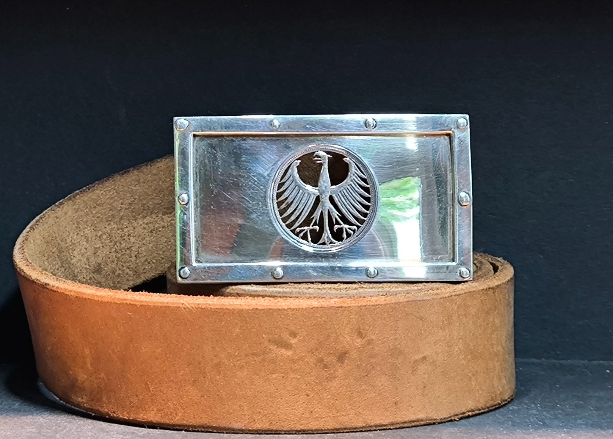 Gürtel, Gürtelschnalle Silber, Fünf DM
