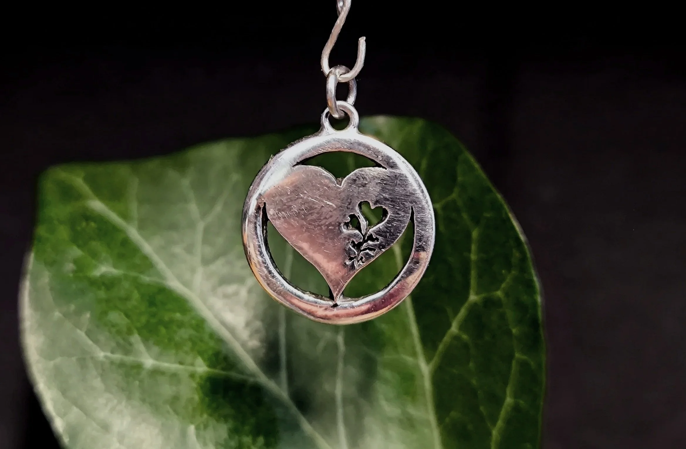 Silberherzen, Kettenanhänger Valentinstag