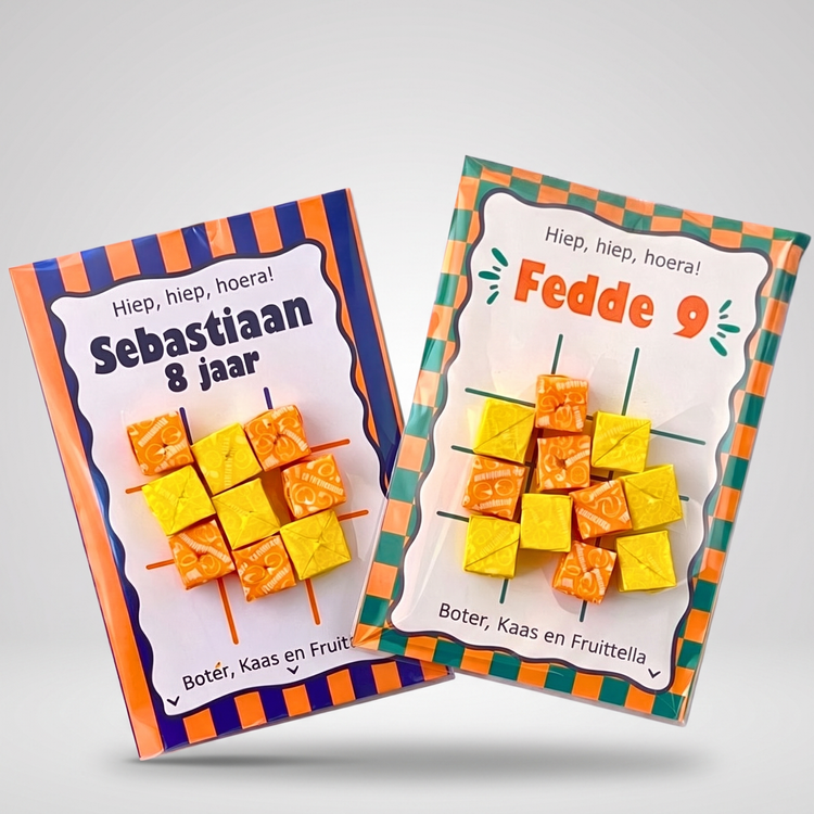 Boter kaas en Fruittella traktatie voor jongens