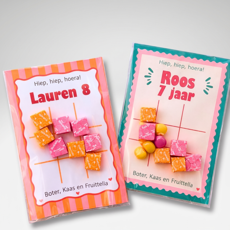 Boter kaas en Fruittella traktatie voor meisjes