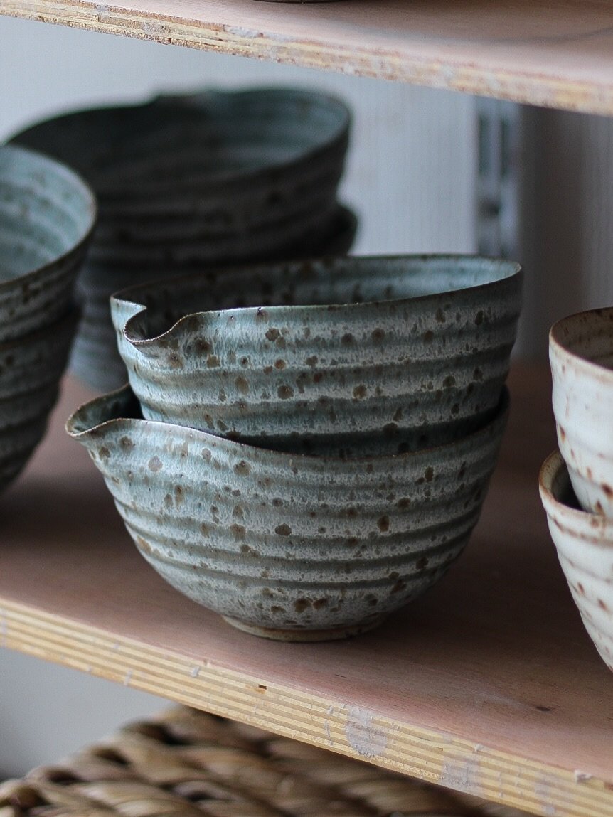 These blue matcha bowls took me a little while to love.

I was happy with the shape straight away, but the glaze&hellip; I wasn&rsquo;t so sure. It came out a little thinner than I&rsquo;d imagined and initially I thought I&rsquo;d got it wrong.

The