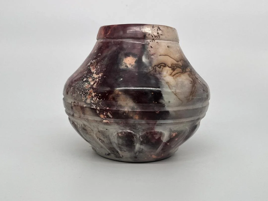 pit fired classic vase_ carved, burnished view #2.jpg
