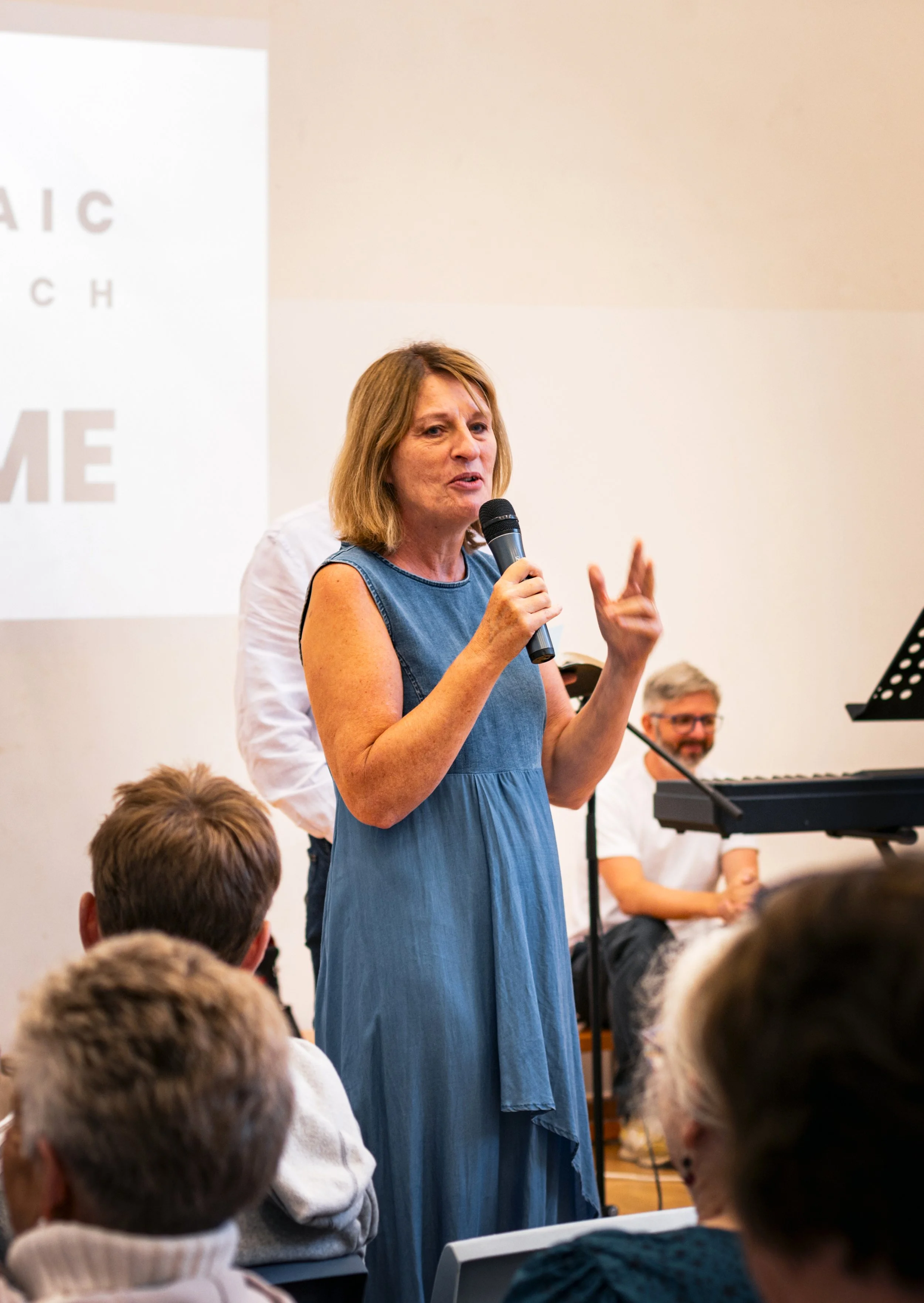 a woman prophesying and participating