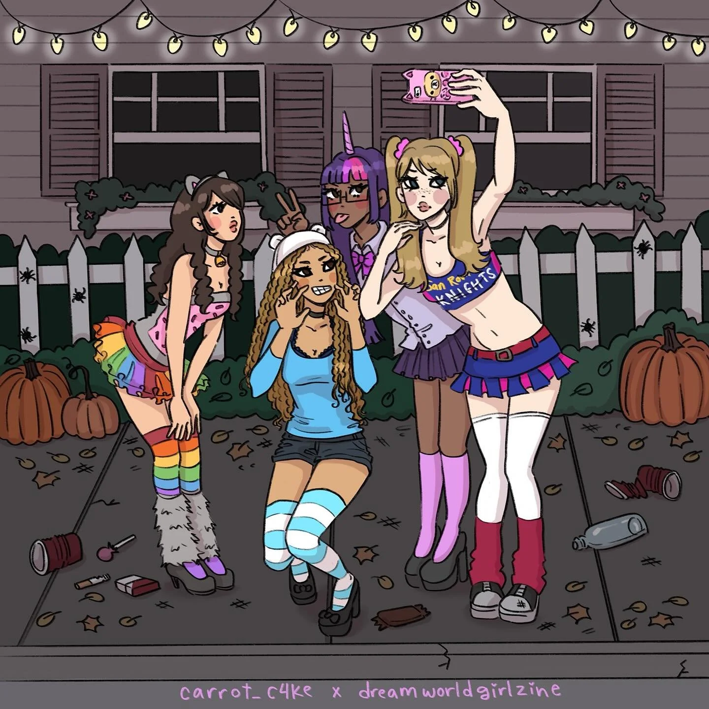 here&rsquo;s a treat from @carrot_c4ke x @dreamworldgirlzine, a brand new art collab just for the spooky season 🎃 

want it on your wall? the first 5 people to arrive at our hottie halloween event in LA will receive a free poster of this gorgeous il