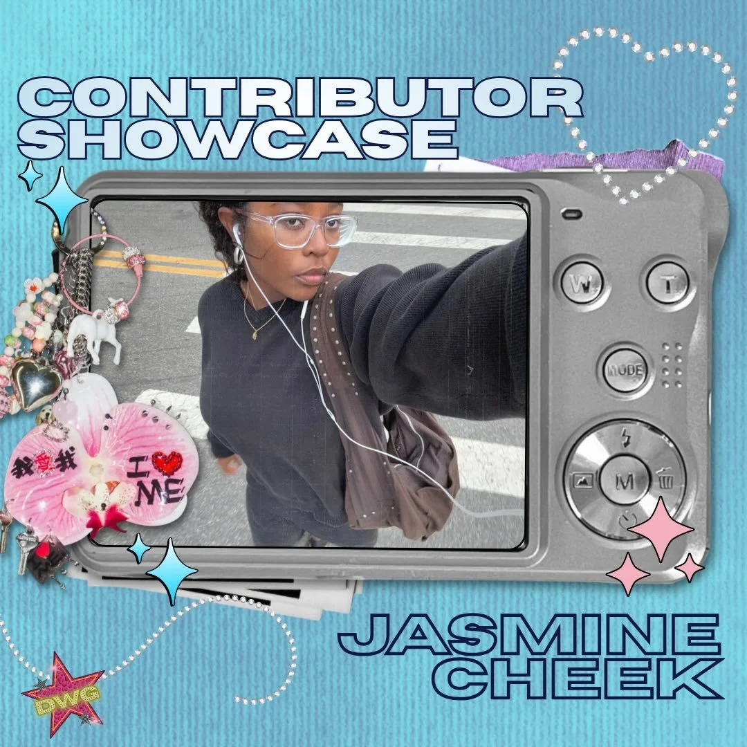 HAPPY LAUNCH WEEK! MEET ANOTHER ONE OF OUR ISSUE 04 CONTRIBUTORS, @jasmineecheek !✨🖊️

💋 all contributor bios will be available to read in issue 04, which comes out on friday <3 stay tuned for more info on online orders, and if you&rsquo;re in b