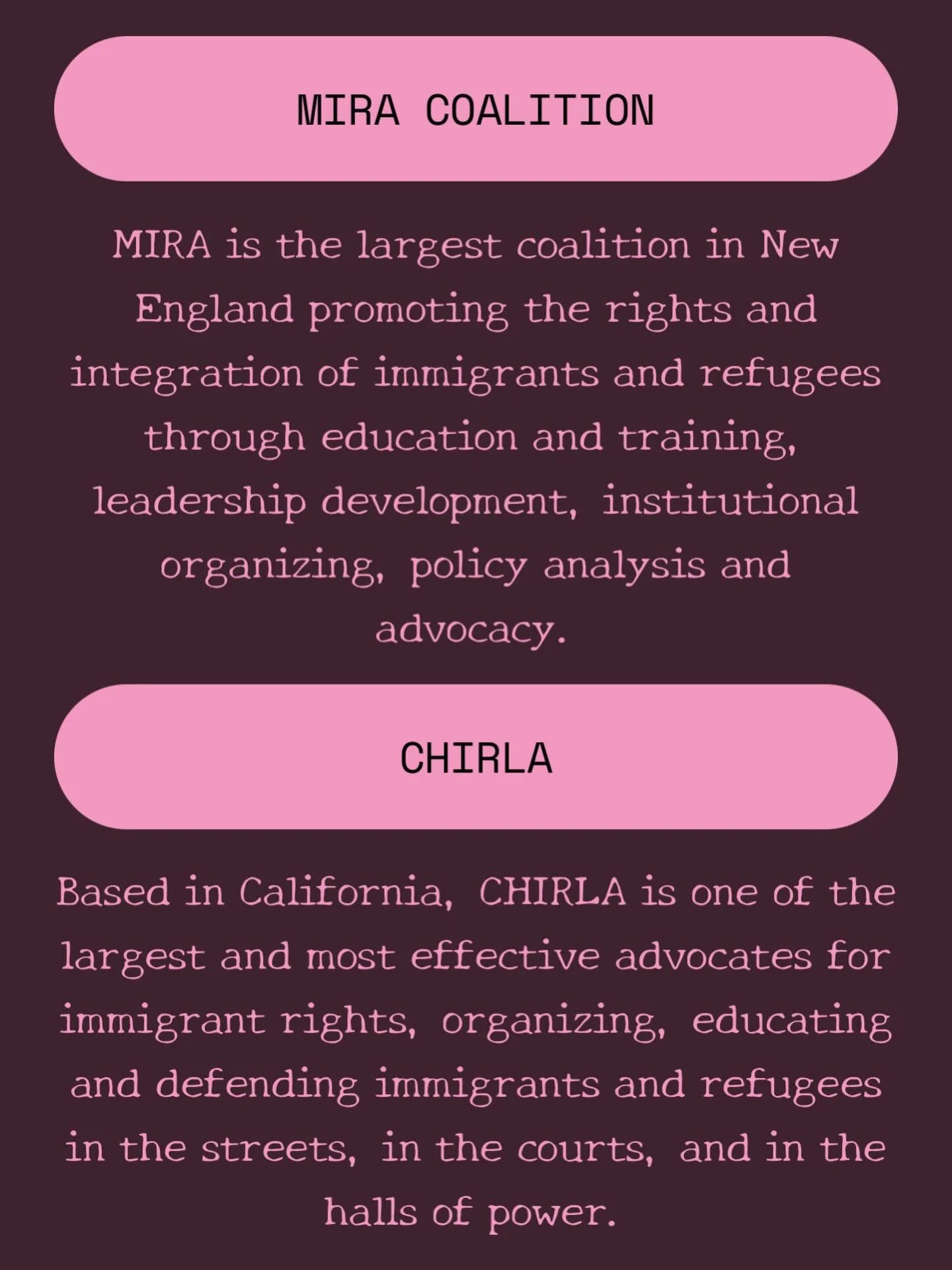 DWG NATION! We know many of you were not able to attend the zine launches and donate to our organizations of choice (@mira_coalition + @chirla_org) in-person! As requested, we&rsquo;ve now made it super easy to give online with direct links to donate