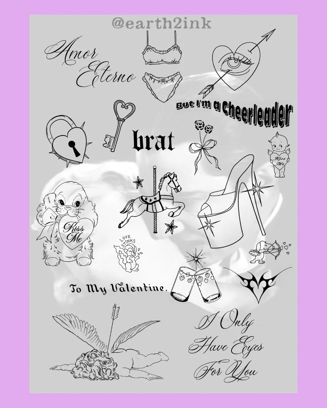 anyone in the mood for a tattoo? @earth2ink will be doing some magical flash @ dreamworldgirl&rsquo;s 2 year anniversary event in LA &amp; you should 100% stop by ;)&deg;❀⋆.ೃ࿔*:･ ticket link in our bio 💜