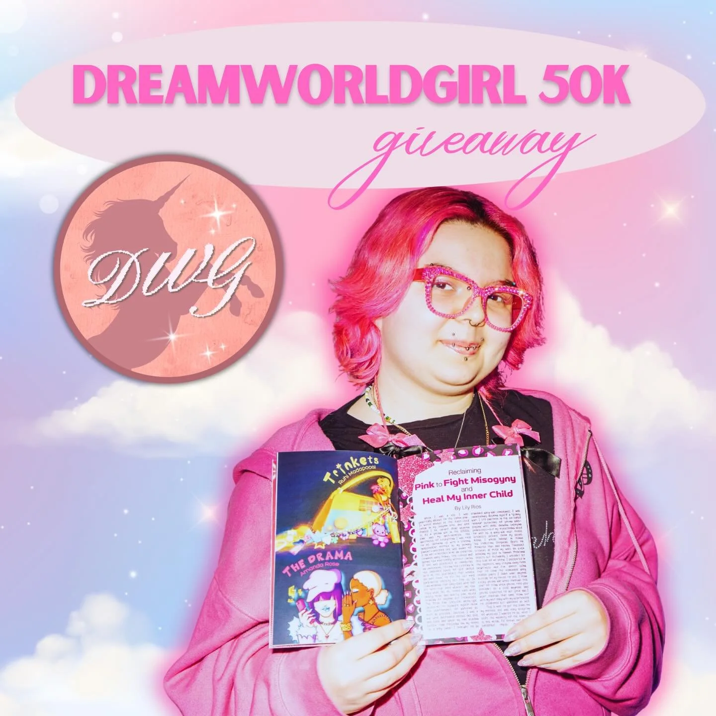 THANK YOU SO MUCH FOR 50K 🥳 it is still so crazy to us that so many of you are following DWG! this is a huge milestone, and you know what that means&hellip;.

IT&rsquo;S GIVEAWAY TIME! this month, one lucky follower will win a print feature in issue