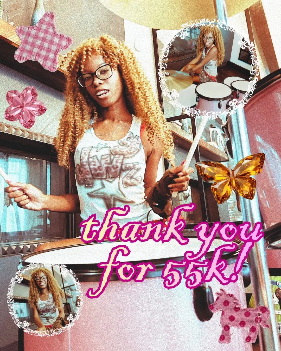 55k! thank you so much🩷 i fr have to celebrate every win, you guys have no idea how much the zine and this community means to me &amp; my childhood self. swipe 4 an oldie but goodie &mdash; not sure what i was thinking exactly, but i definitely styl