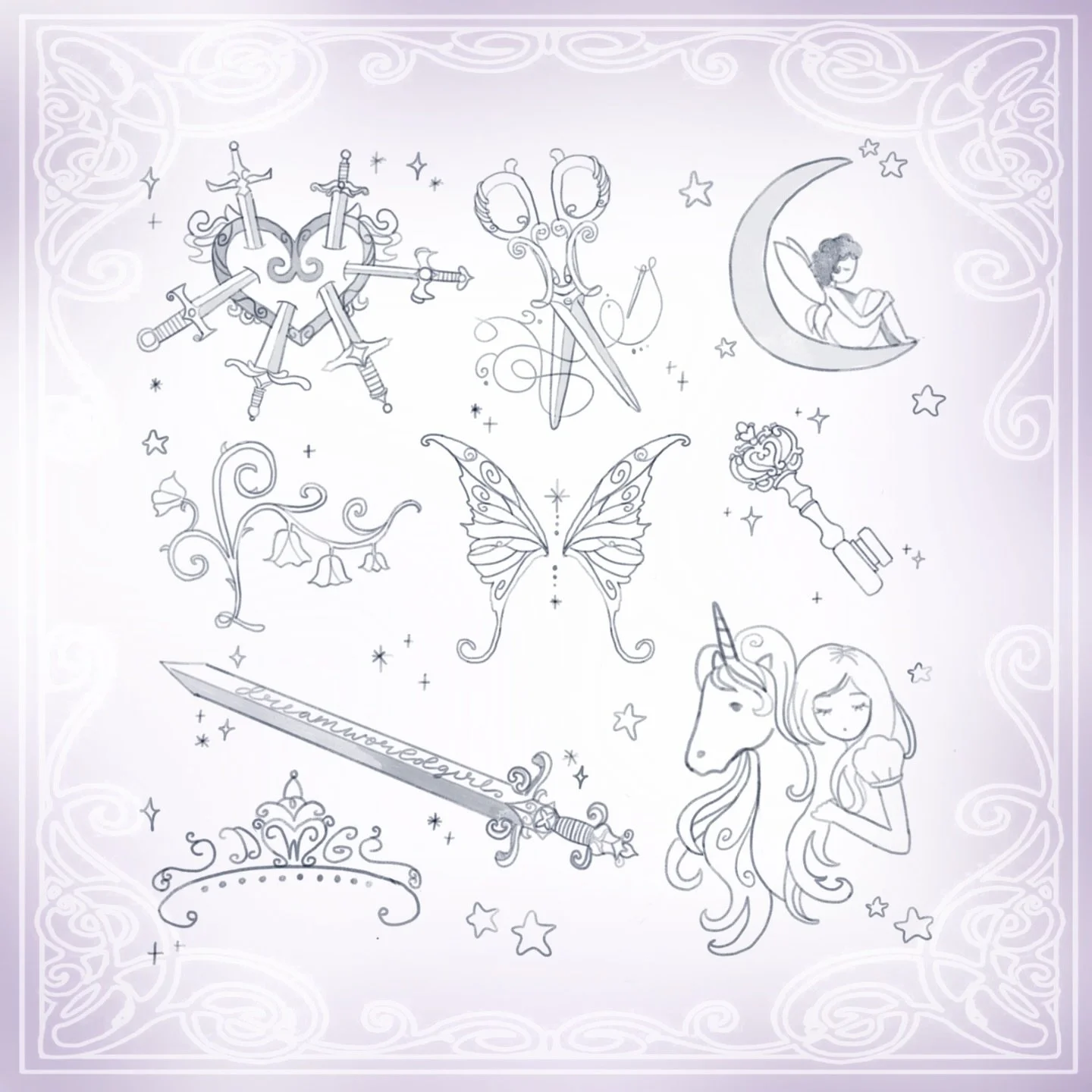 ISSUE 05: FANTASY FLASH SHEET 🏰🗝️⚔️🪽

Designed by @kriztinevo