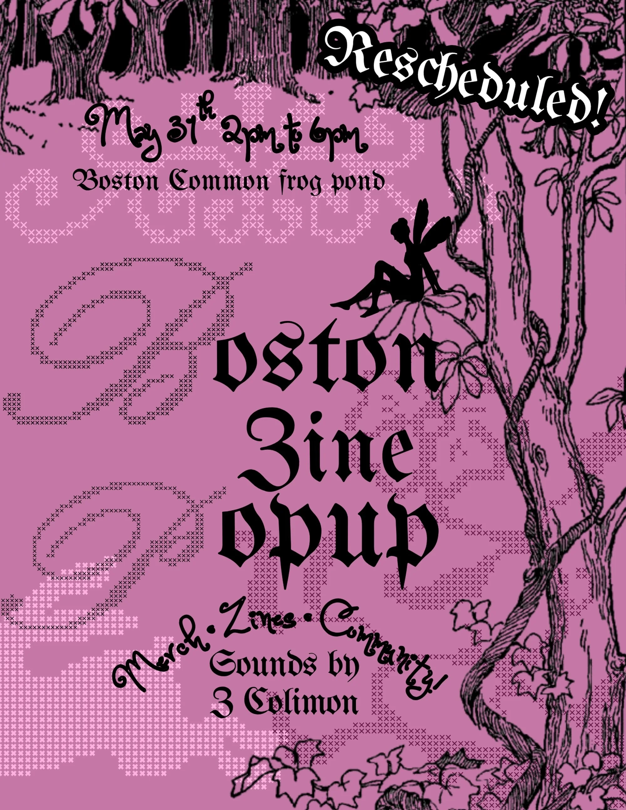BOSTON!!! we&rsquo;re moving our merch pop up to sunday due to rainy weather tomorrow ☔️😔join us on May 31st from 2-6pm at the frog pond in the boston commons! we&rsquo;ll have zines, merch, and other goodies, plus some mixing by our one and only @z