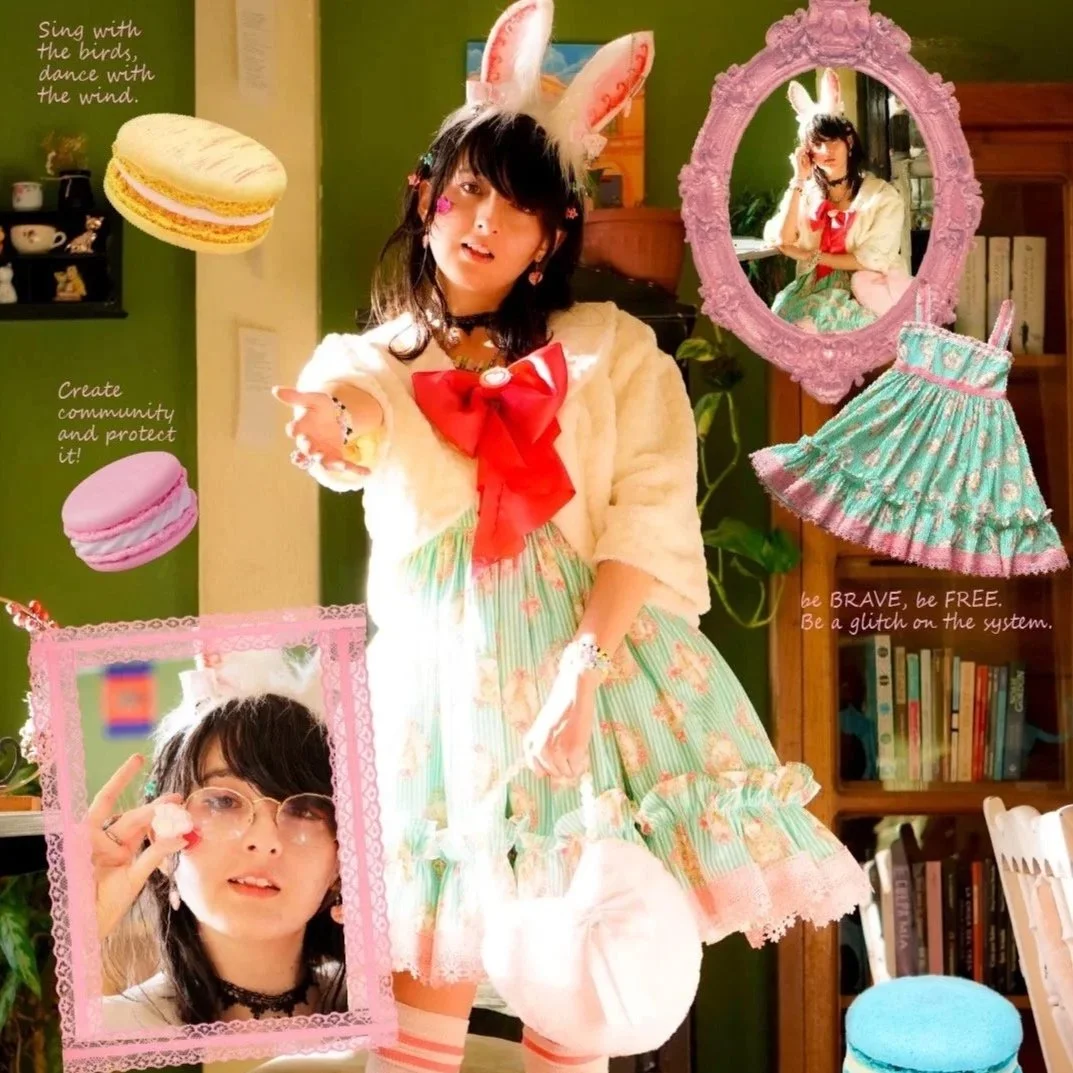 Selfcare messages for rebelion, delusion and fem power through LolitaFashion