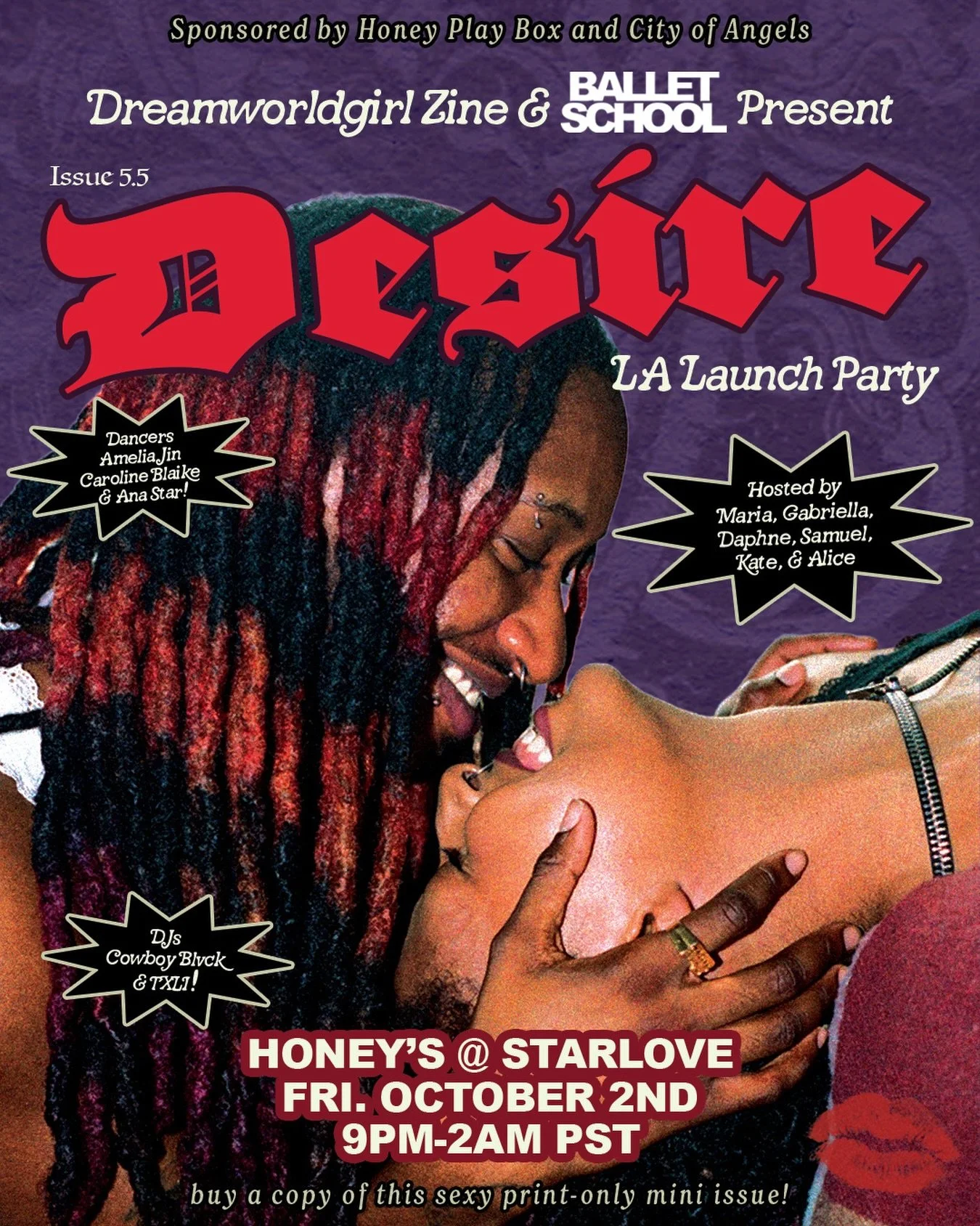 Desire is the force that drives us. It guides us further from what we&rsquo;ve always known and closer to what we&rsquo;ve dared to dream. Join us October 2nd in Desire&rsquo;s Mecca: Hollywood, for a night of passion, music, money, sweat, dancing&he