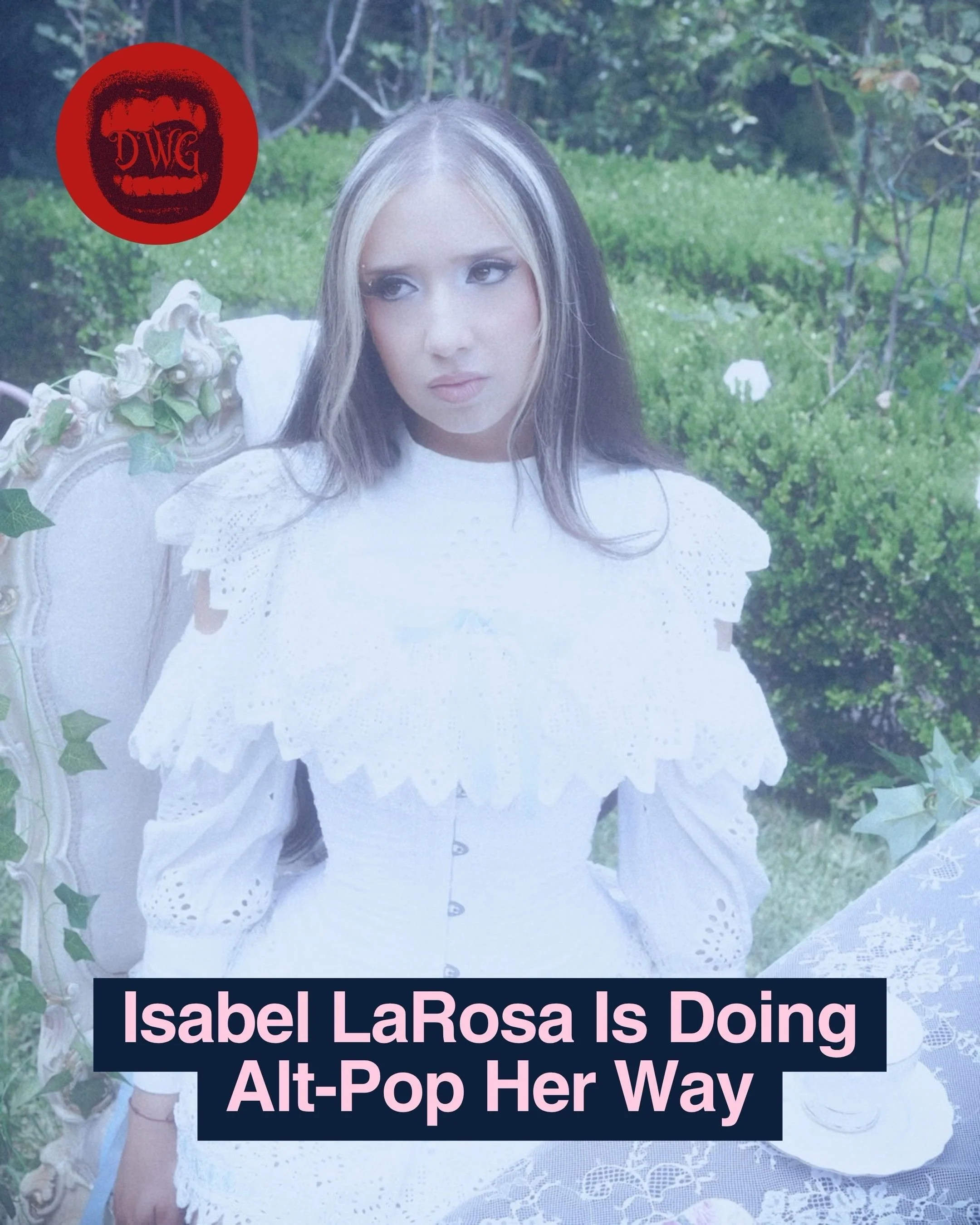 meet the girl making sexy alt-pop music for latinas! our full interview with @isabel.s.larosa is available to read on the DWG blog now 🕷️ link in bio x

✍🏾: @daphnerbryant 
📸: @sammonendo