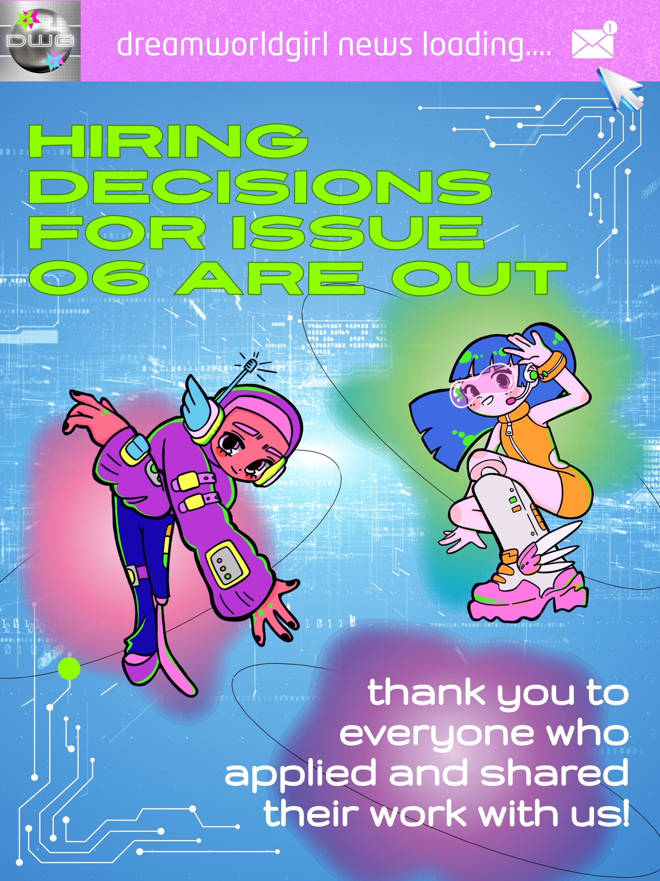 hiring decisions for issue 06 are officially out! 💿🎮 we&rsquo;re so excited to introduce you to our issue 06 team📱

note for merch designers and models~ only selected merch designers have been contacted &amp; models will be selected over the next 