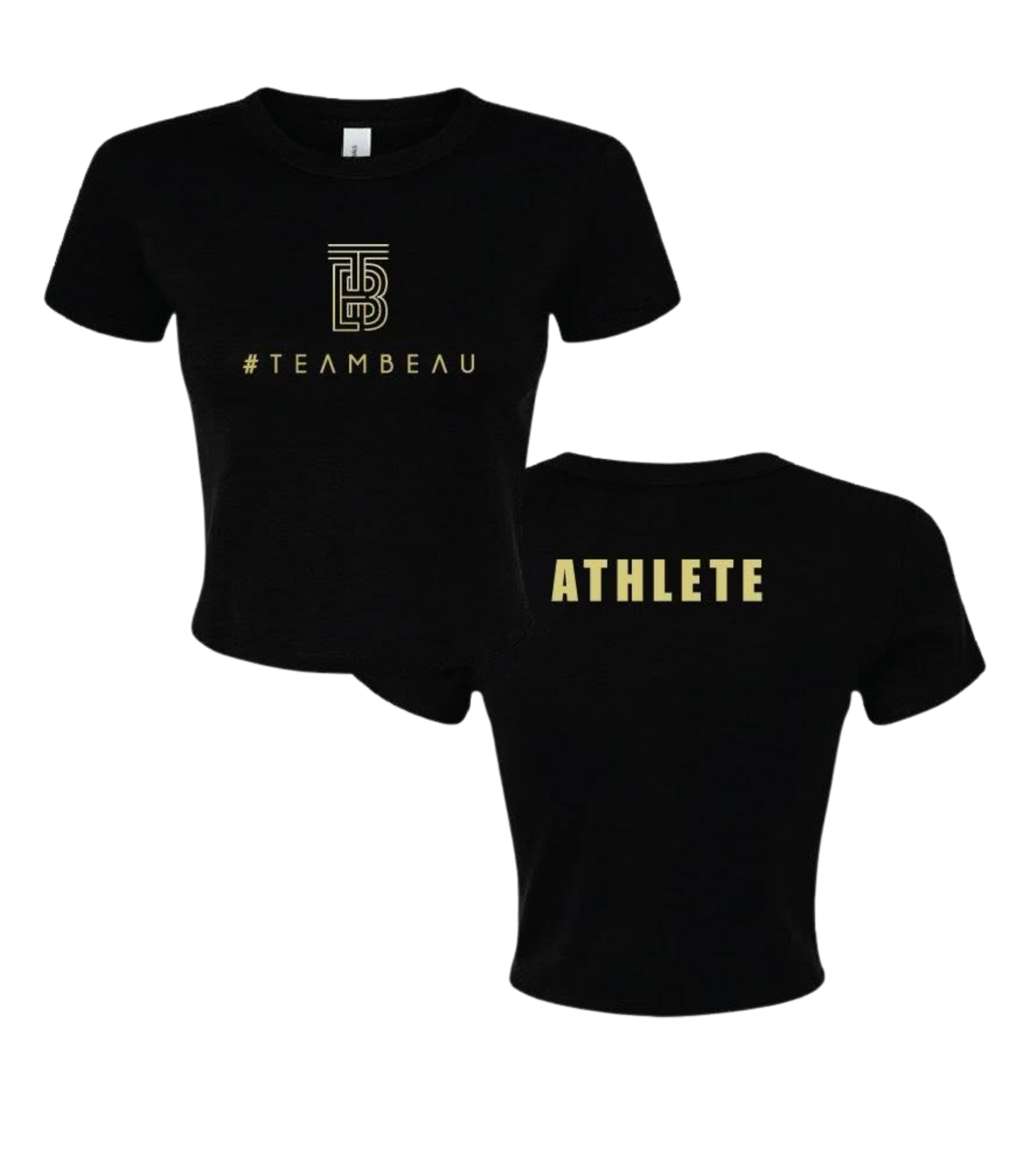 Women's 'Athlete' Micro Rib Baby Tee (Black)