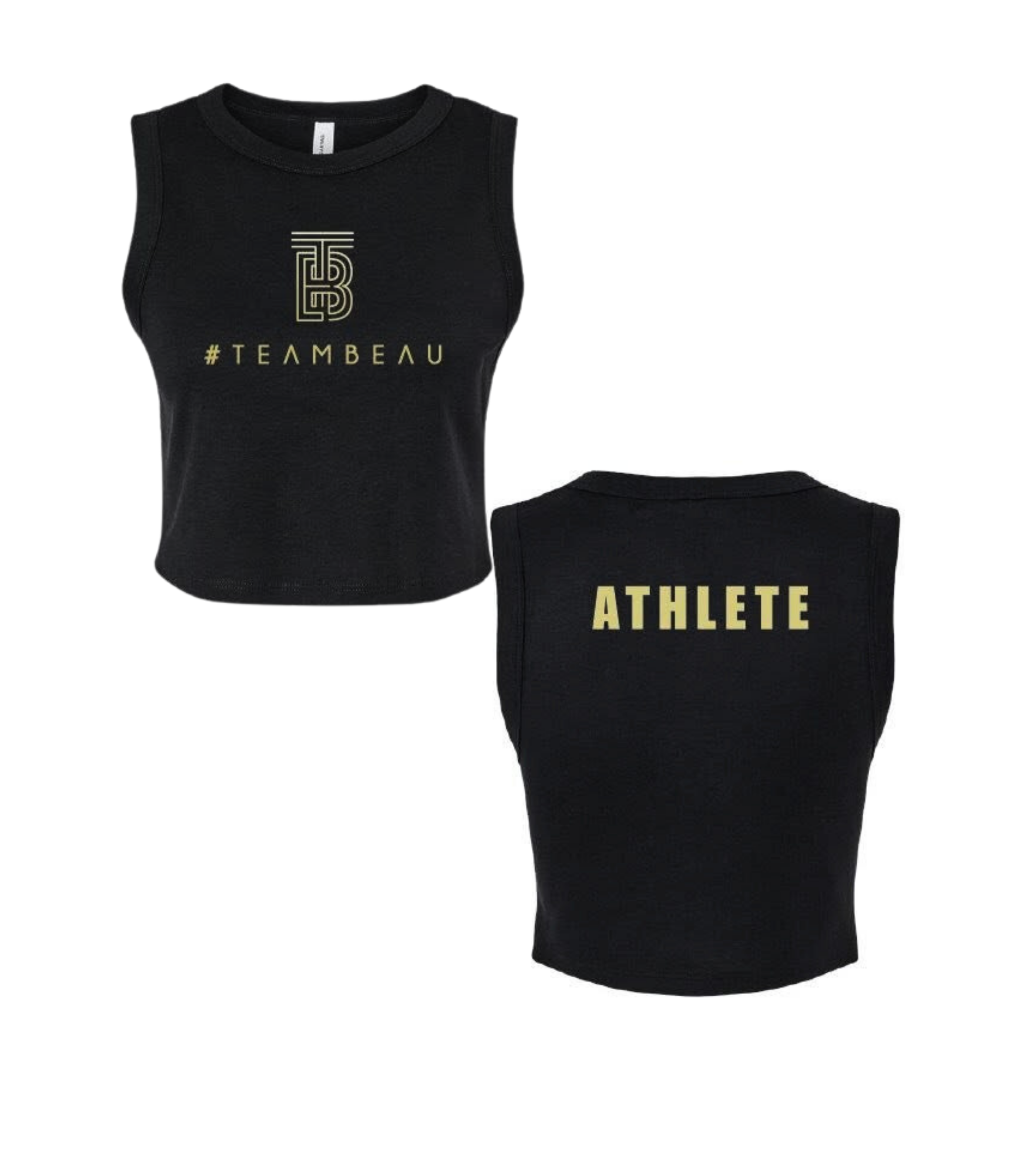 Women's 'Athlete' Micro Rib Muscle Crop Tank (Black)