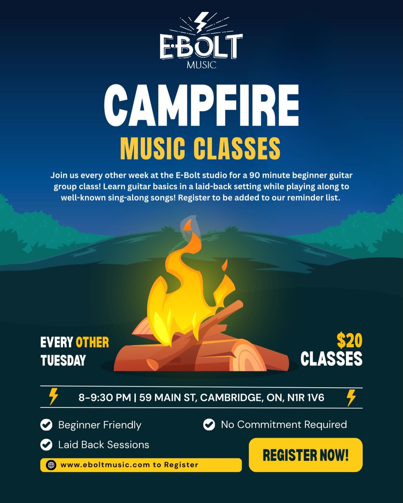 Join us every other Tuesday for a casual group guitar lesson geared towards adults!  Next session is TOMORROW!  No commitment required, but send in registration to get your name on our mailing list.  #ShareMusicShareLife