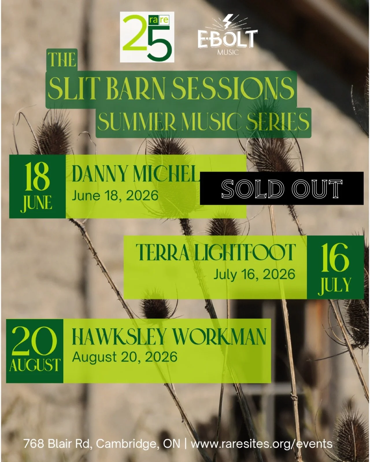 Happy Monday, folks!  We&rsquo;re so excited to announce that our first Slit Barn Session featuring Danny Michel is sold out!!! It&rsquo;s going to be such a special evening; thank you to all who snagged tickets!!! We still have tickets available (li