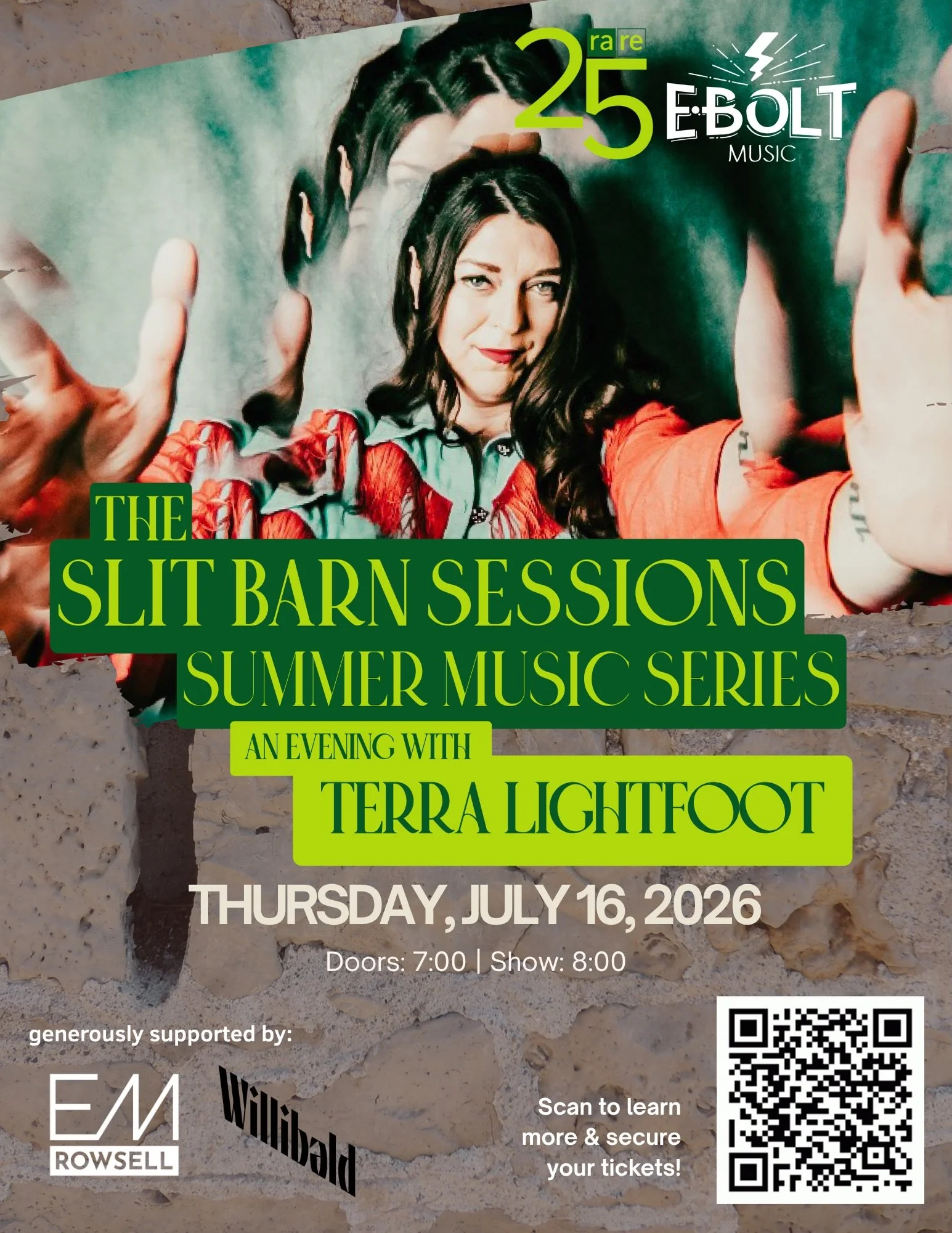 Just over a month until we welcome @terralightfoot to the @rare_sites Slit Barn!! Grab your tickets through the link in bio for Terra&rsquo;s July 16th show!  Link in bio