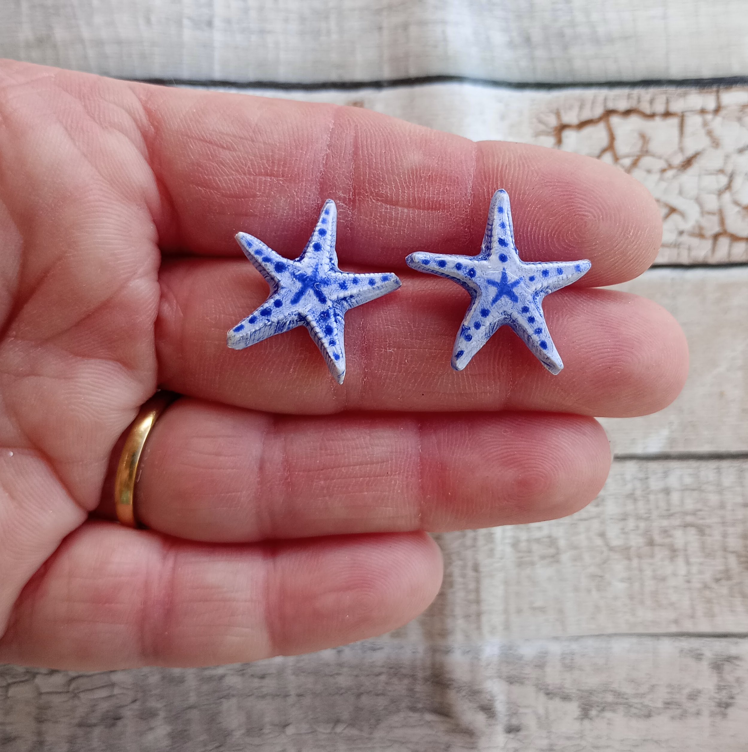 Starfish Blue & White Earrings Size.jpg