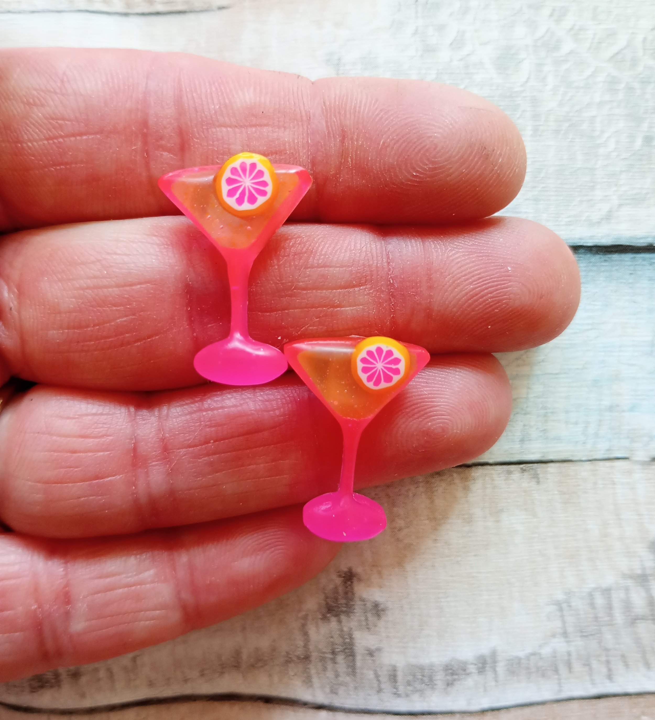 Club Tropical Neon Cocktail Glass stud Earrings.jpg