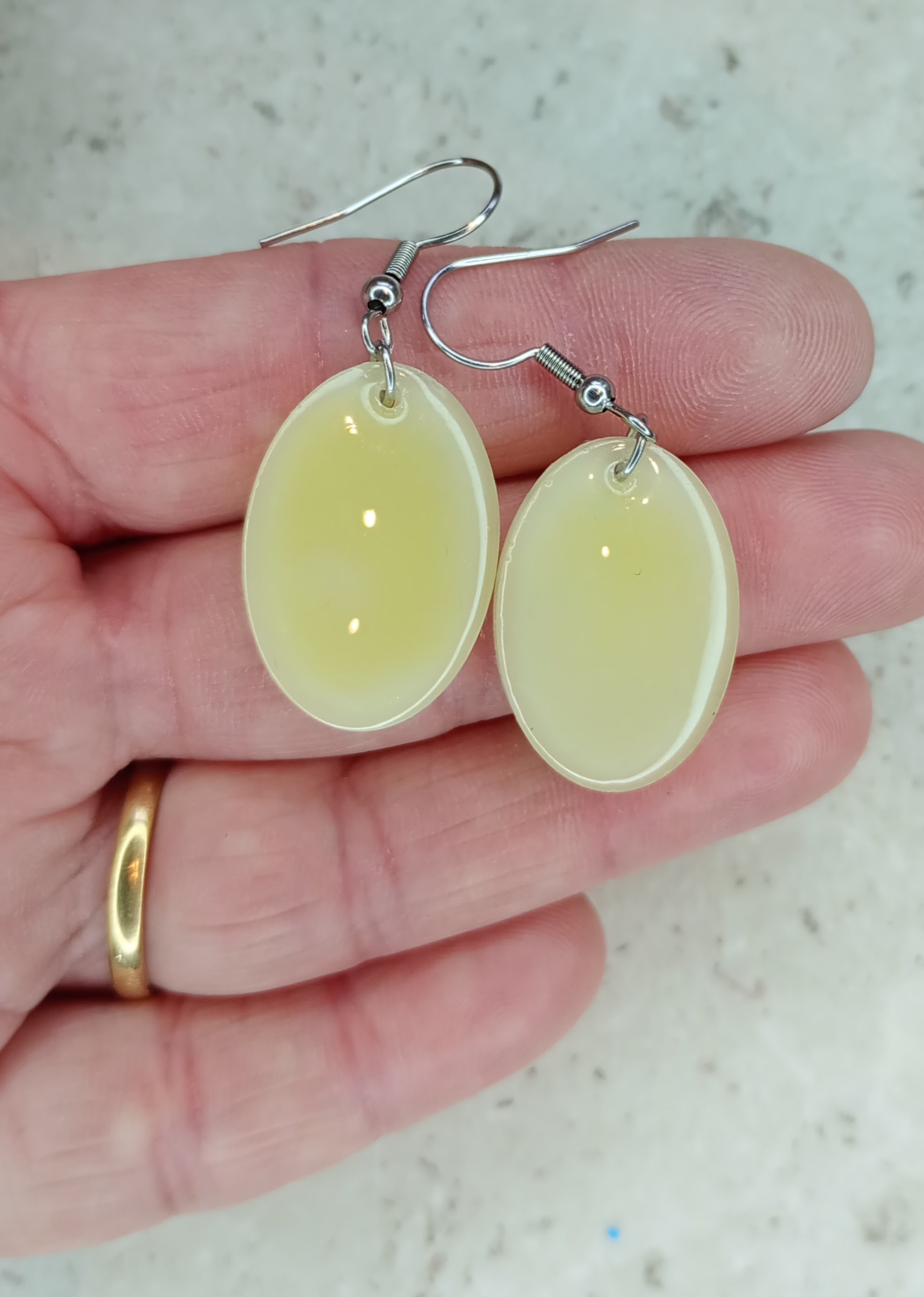 Solid Yellow Drop Dangle earrings Size.jpg