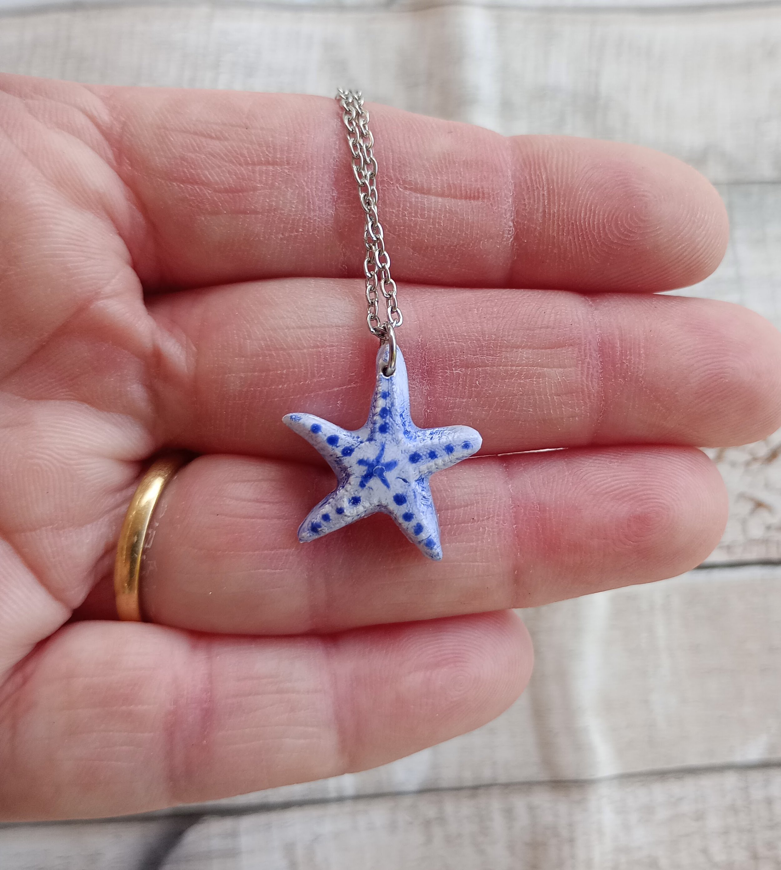 Starfish Blue & White Earrings Pendant Size.jpg