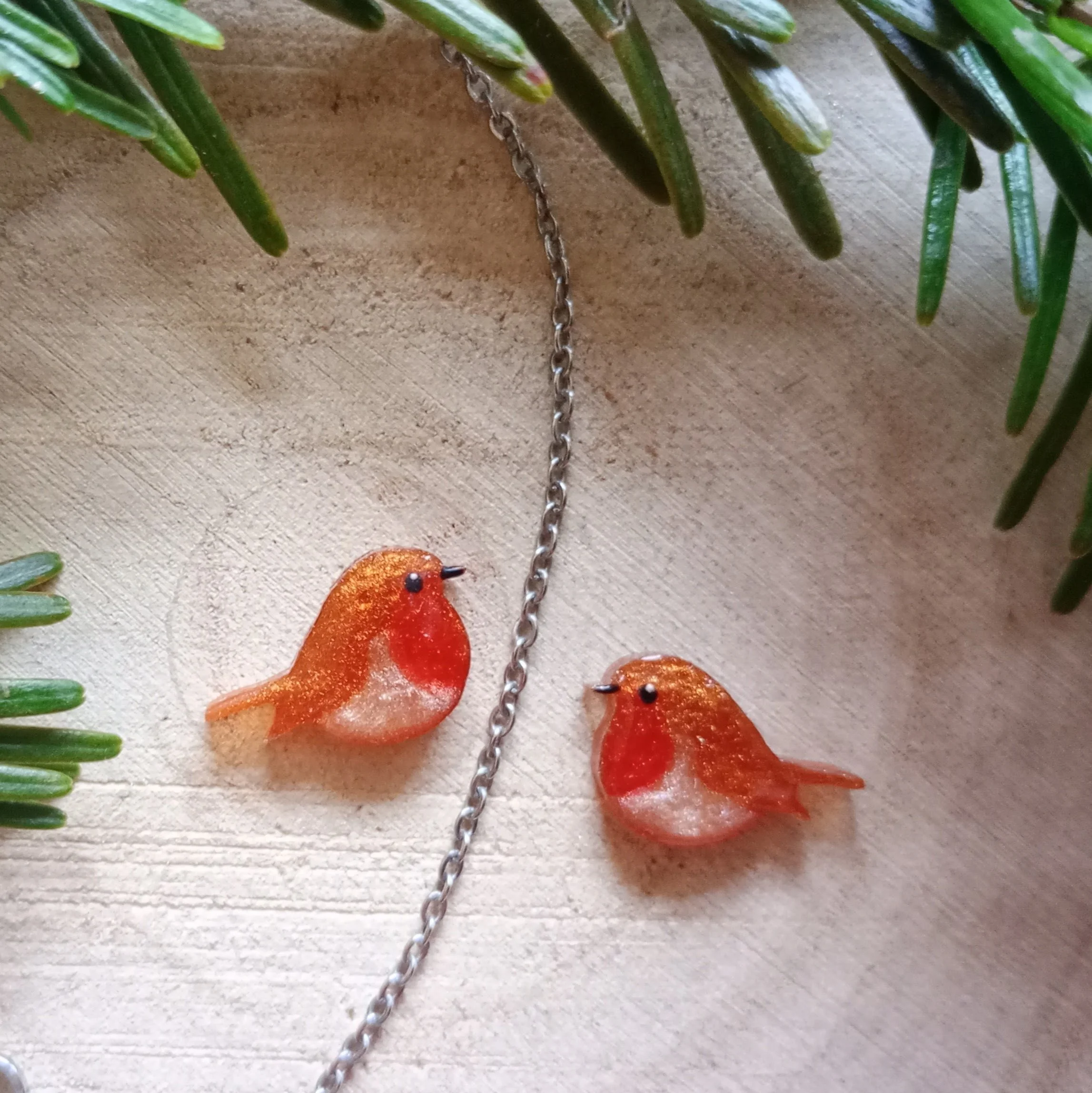 Small Robin Earrings, chain.jpg