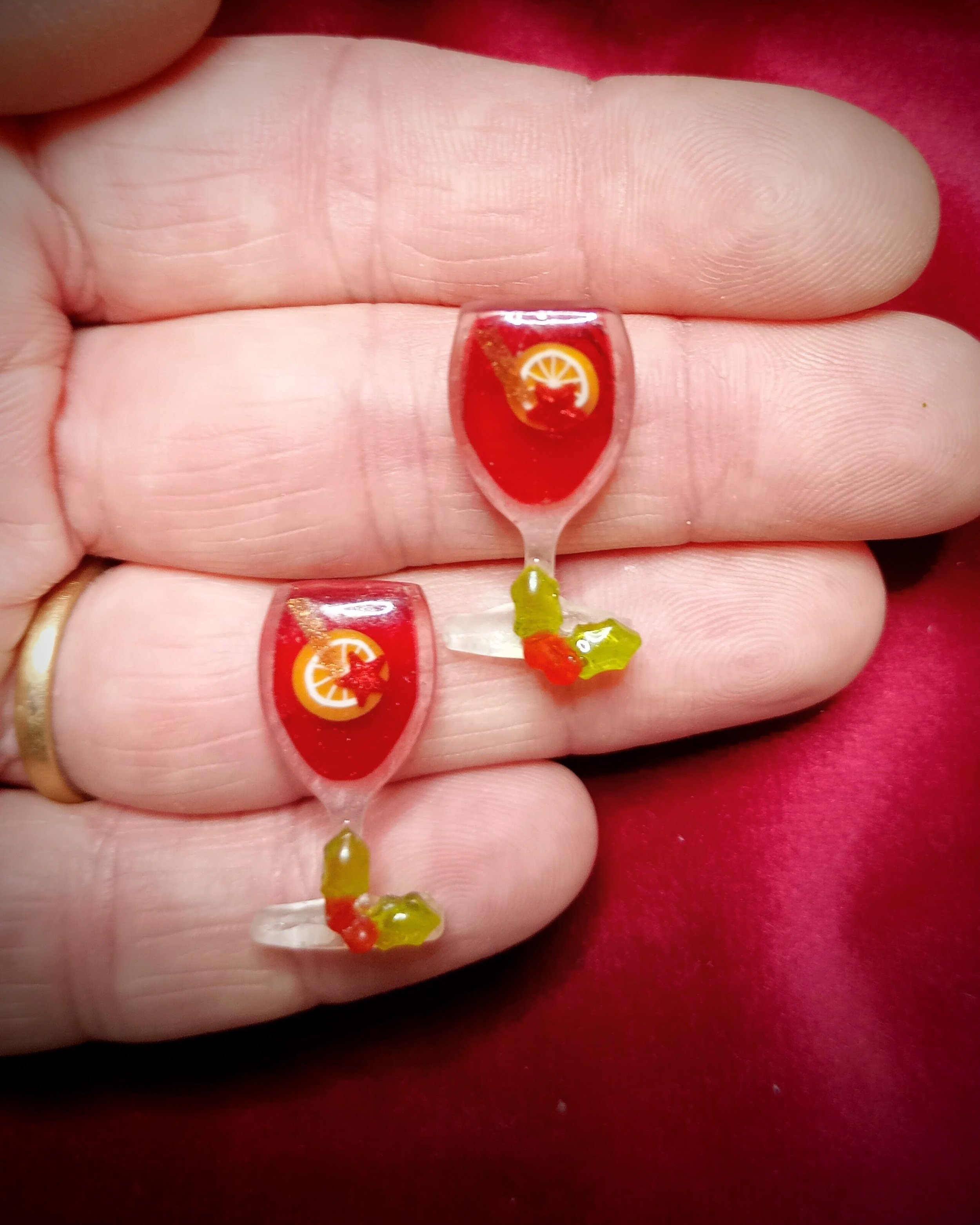 Mulled Wine Christmas Earrings Jewellery size