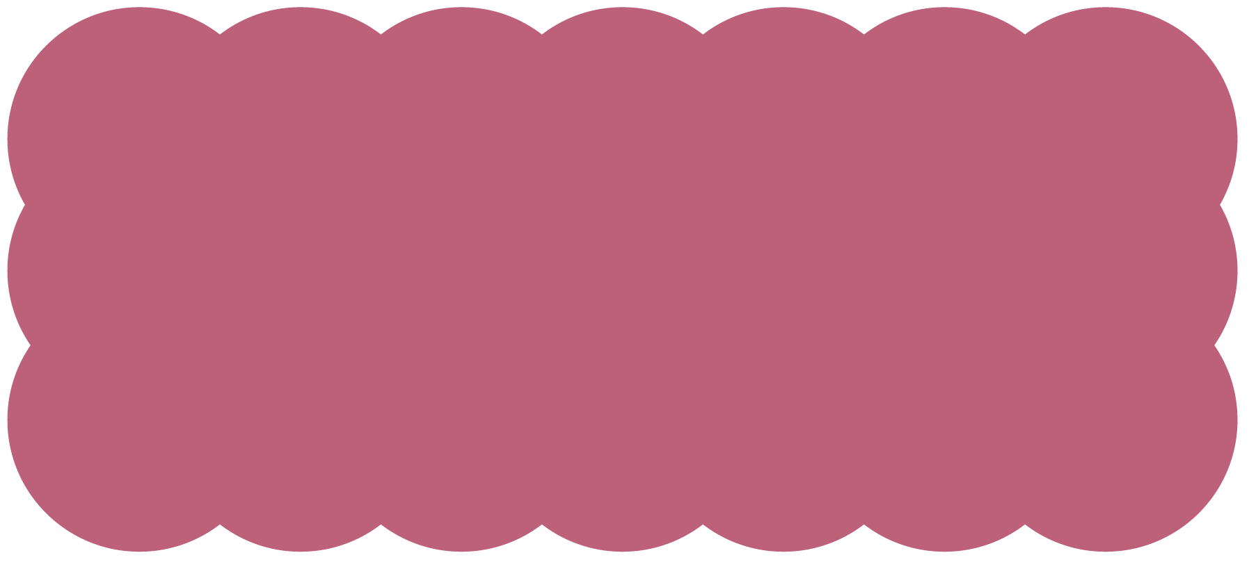 Pink scalloped banner with space for text.