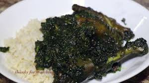 Fried Potato Greens served with Rice